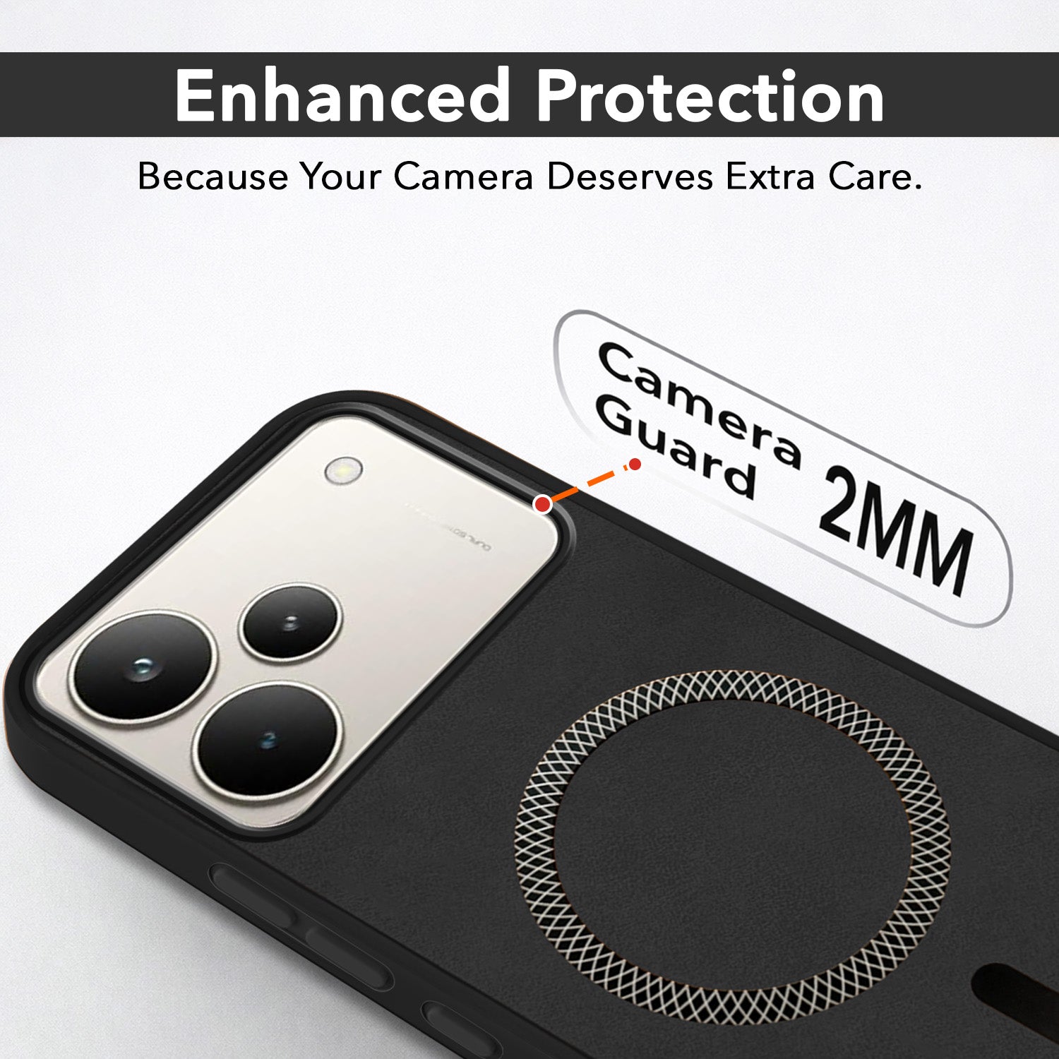 For Realme P4 Pro Back Cover Case Leather Finish (MagSafe Compatible Wireless Charging | Soft Touch | Camera Bump Protection)