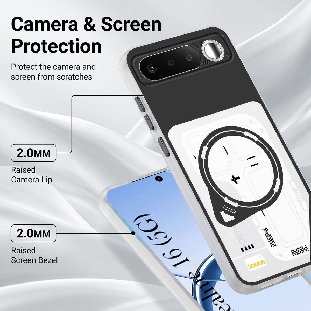 For Realme 16 Metallic Back Cover Case (Metallic Camera Protection & Buttons | Translucent Milky Shade | Hard Polycarbonate)