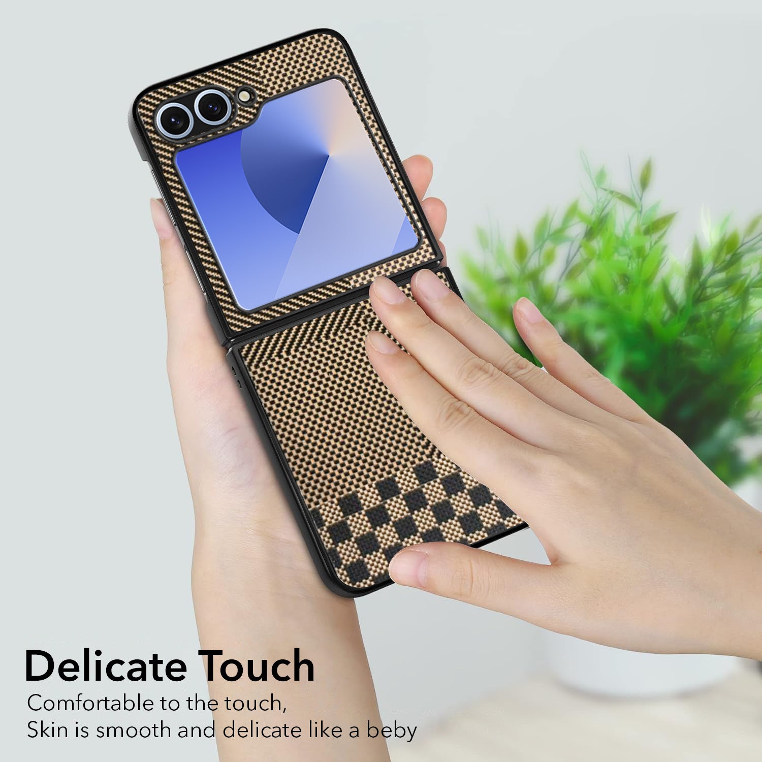 For Samsung Galaxy Z Flip 6 5G | Samsung Galaxy Z Flip 7 FE Back Flip Case Cover (Craft Printed Design | Hybrid Texture | Inside Microfiber Cloth)