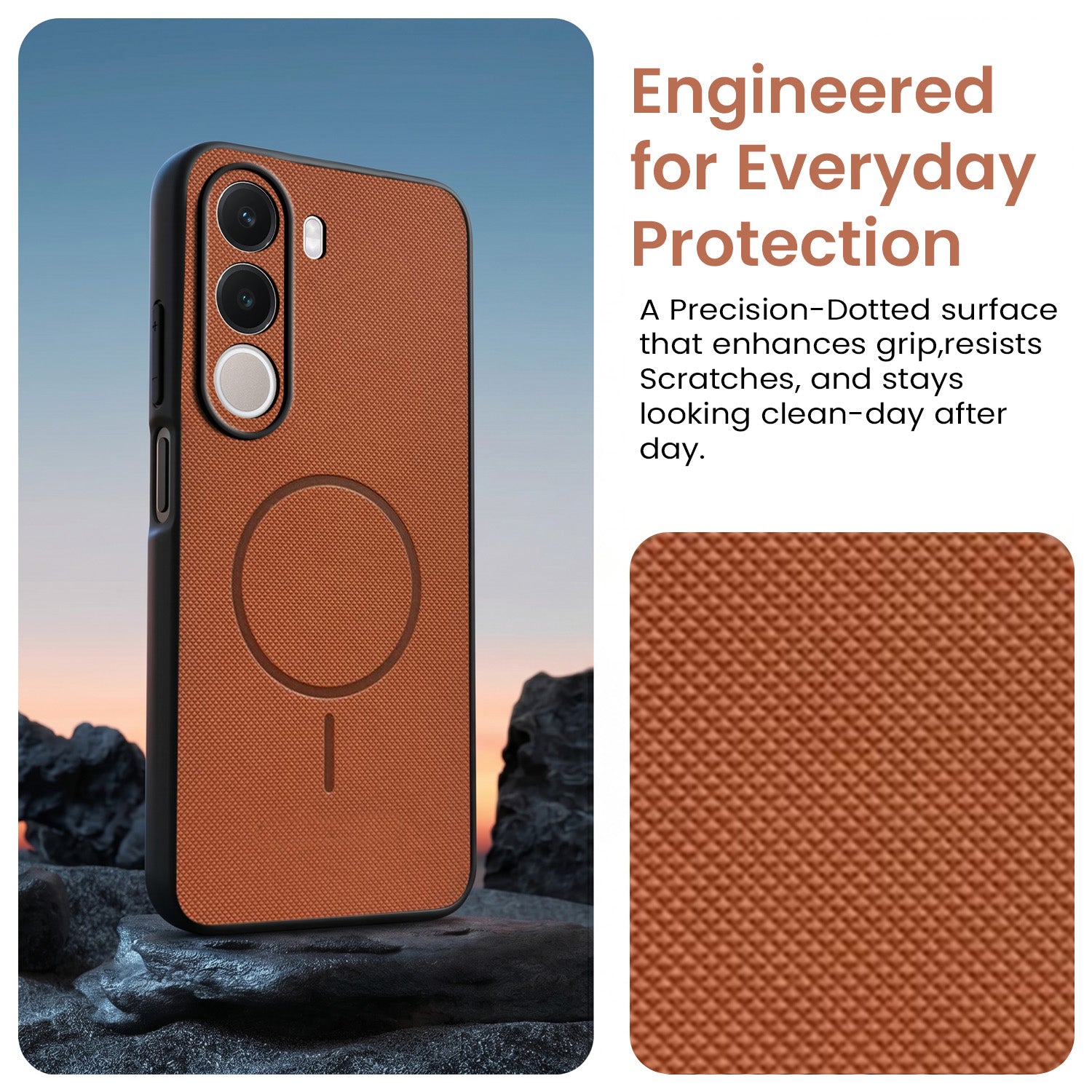 For Realme C100X Back Cover Case PU Leather (Texture Grip Design | Professional Minimalist | Camera Protection | Soft and Flexible)