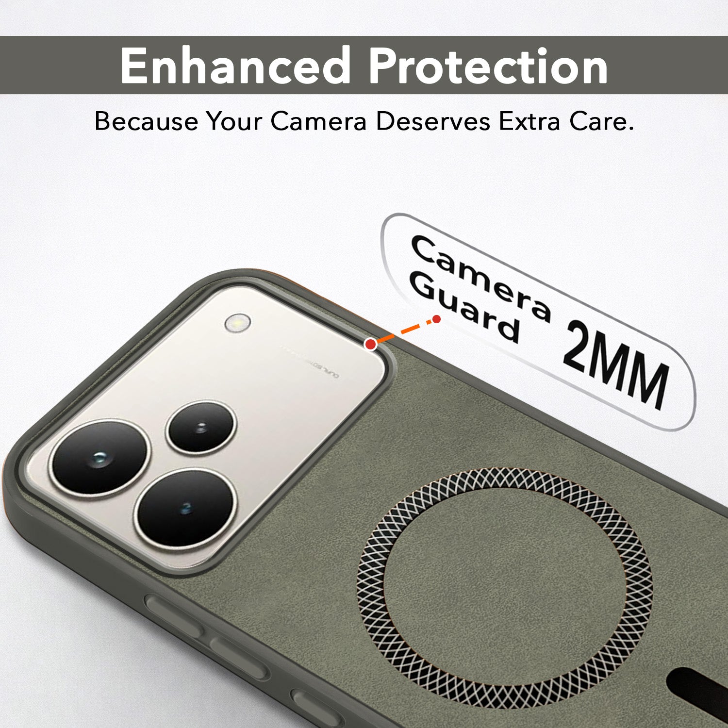 For Realme P4 Pro Back Cover Case Leather Finish (MagSafe Compatible Wireless Charging | Soft Touch | Camera Bump Protection)
