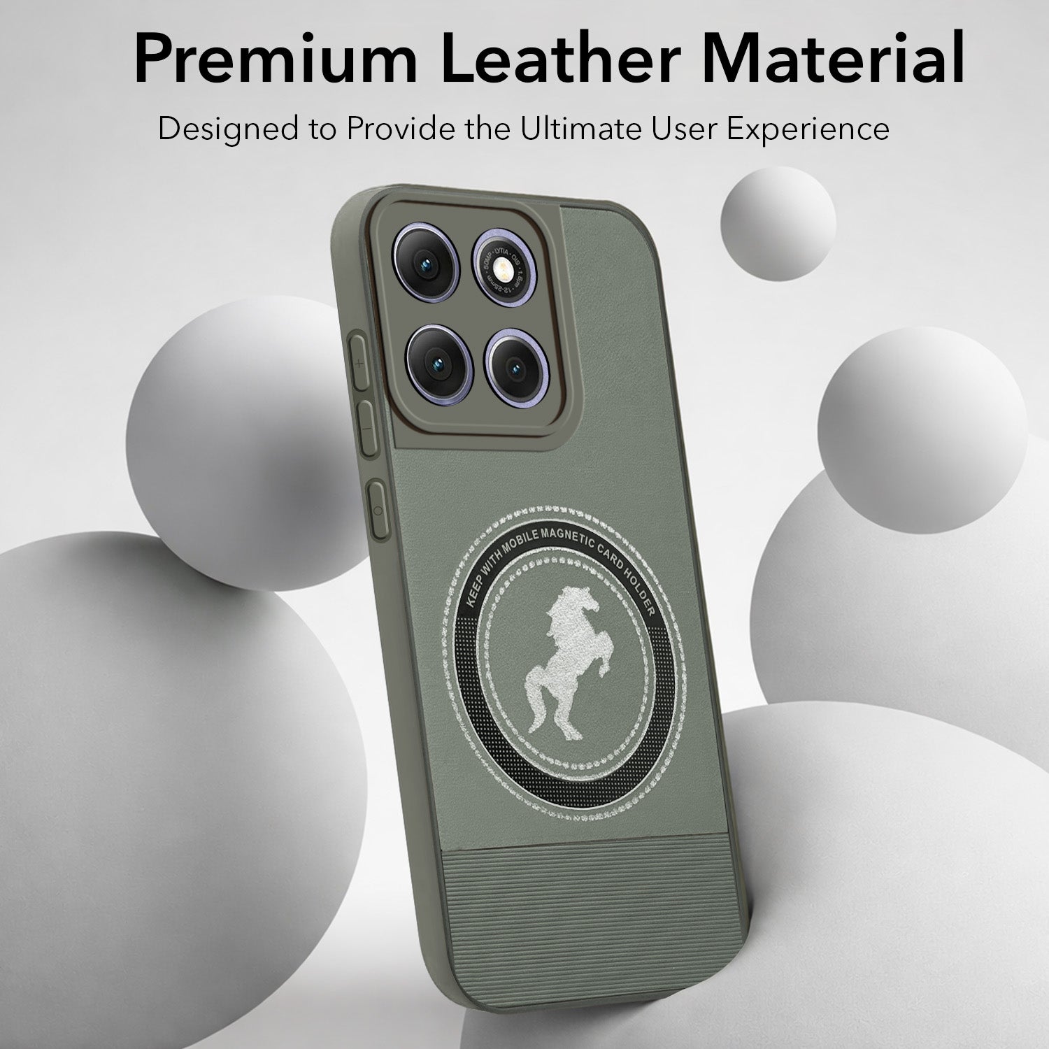 For Motorola Moto G86 Power Back Cover Case PU Leather Finish (Professional Minimalist Texture | MagSafe Compatile | Camera Protection | Sleek Sober Formal)