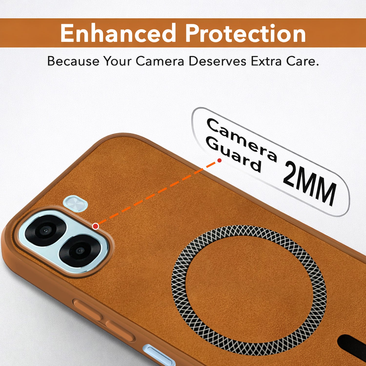 For Oppo A6X | Oppo A6S Back Cover Case Leather Finish (MagSafe Compatible Wireless Charging | Soft Touch | Camera Bump Protection)