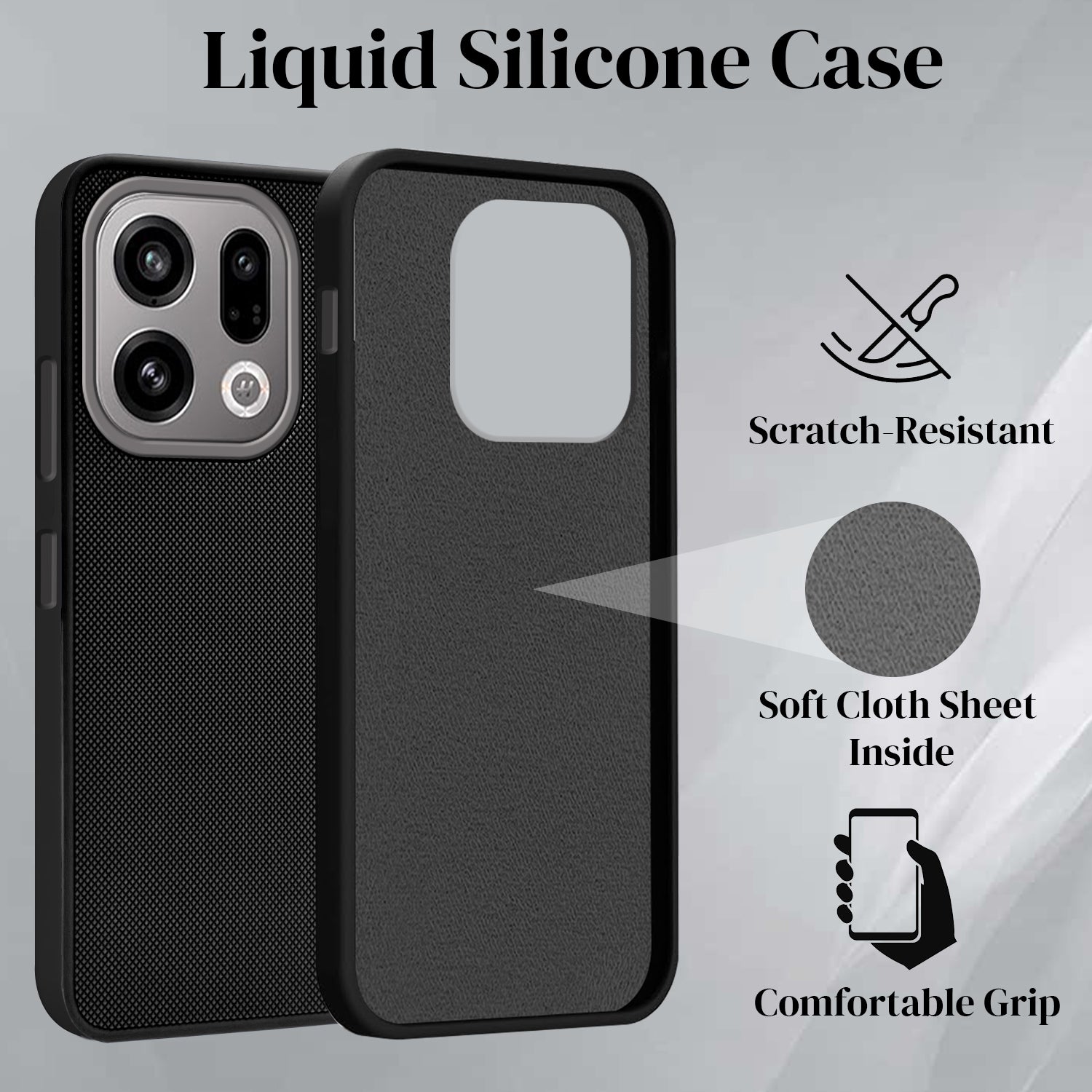 For Oppo Find X9 | Oppo Find X9s Back Cover Case Rubberised  (Textured Grip Design | Micro-Fiber Cloth Inside | Slim and Light Weight | Soft Touch and Feel)