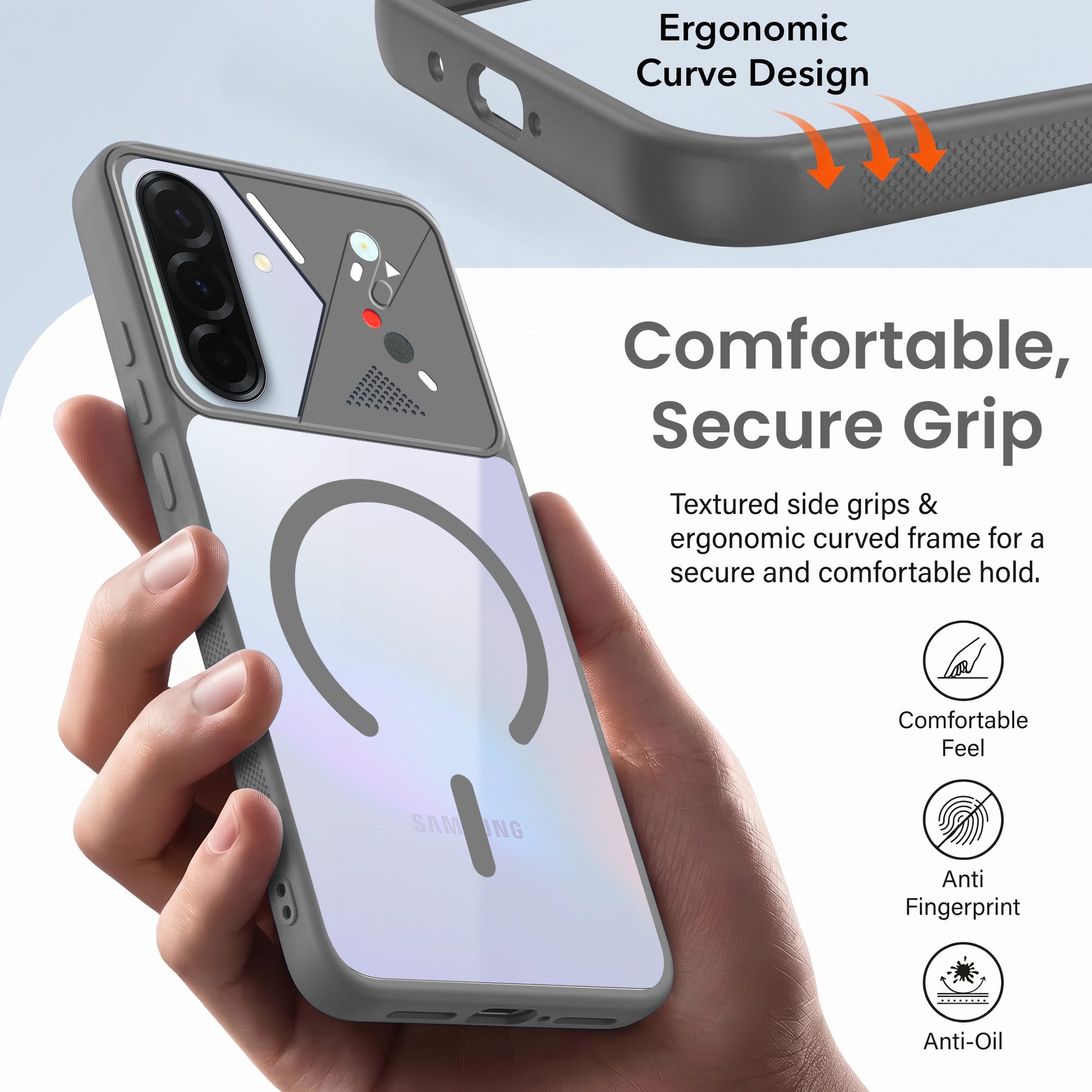 For Samsung Galaxy A36 5G Back Cover Case Lifetime Anti-Yellow Clear (Camera Protection | Side Grip | Wireless MagSafe Compatible)