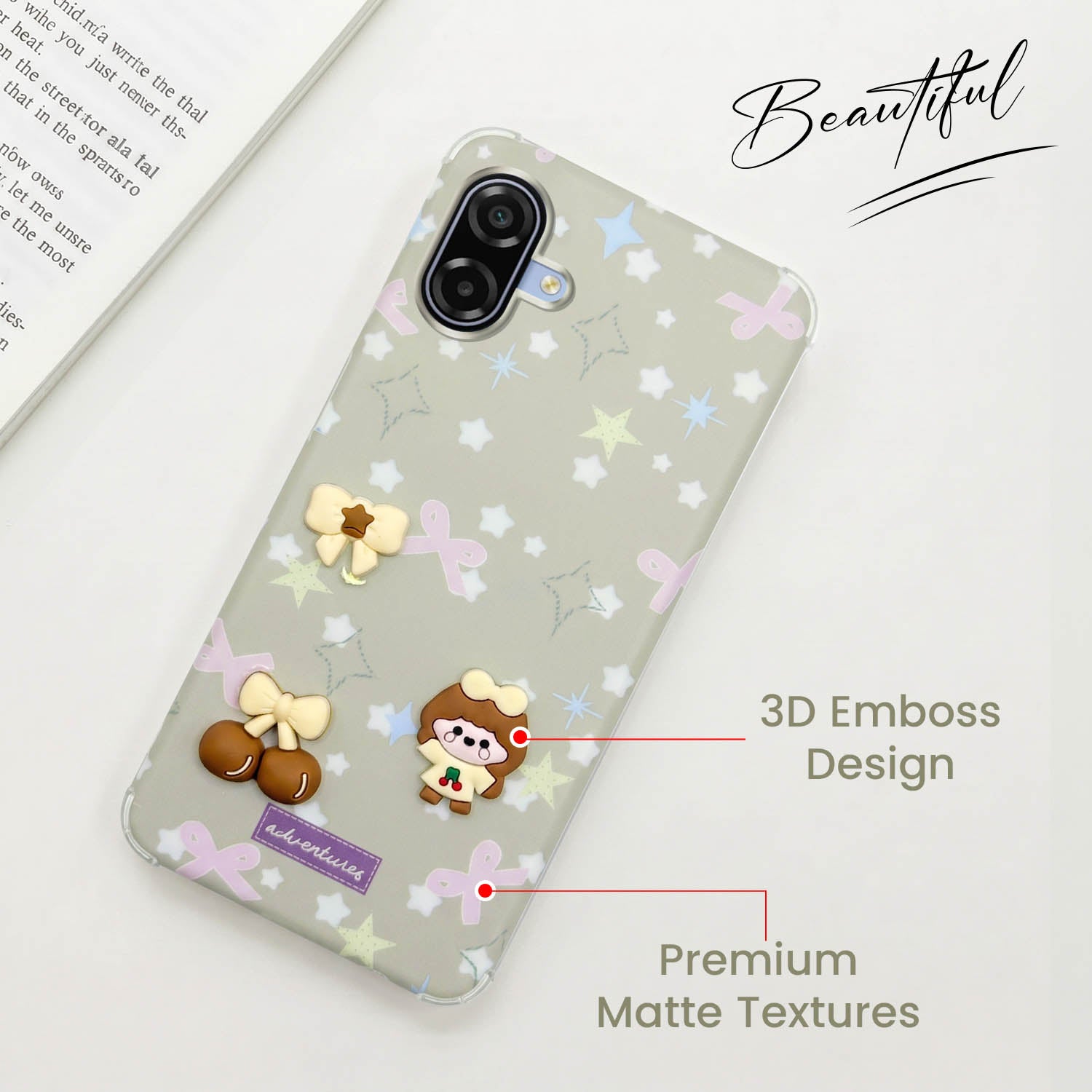 For Samsung Galaxy A07 5G | F70e 5G Back Cover Case (3D Cute Cartoons | Hard Back Side Soft | Matte Premium Finish | HD Printing)