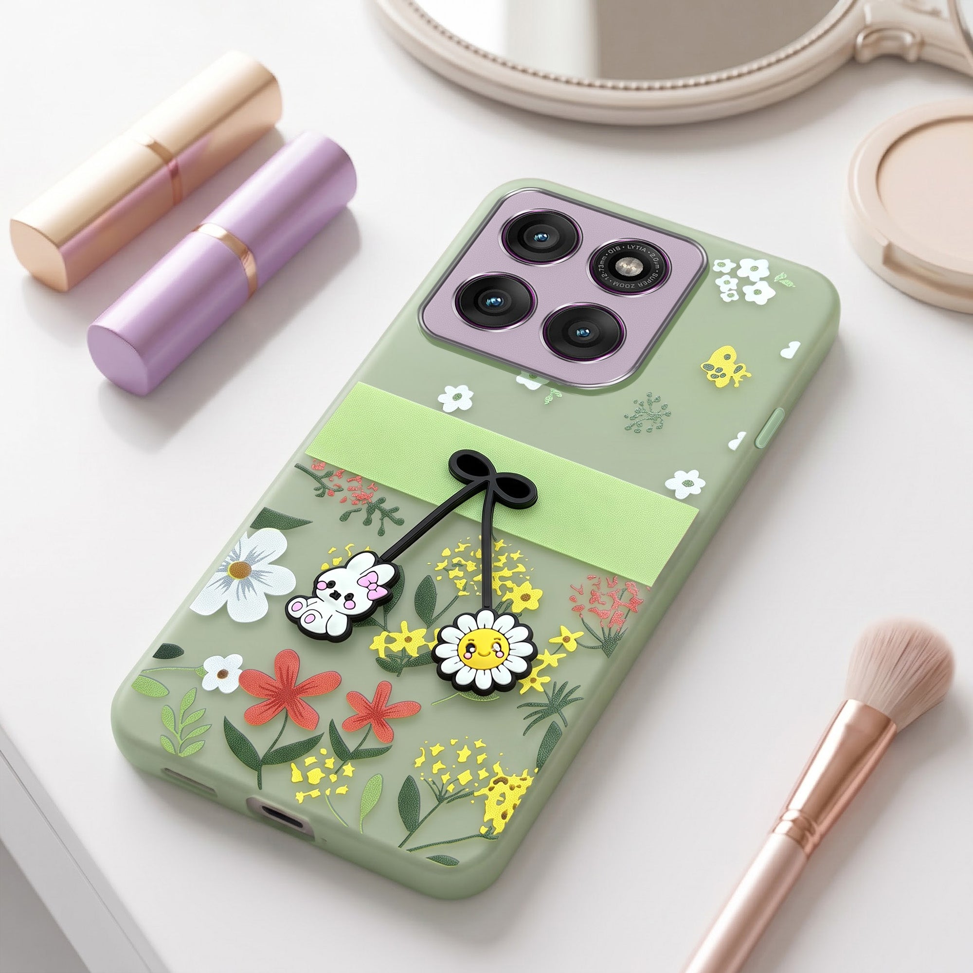 For Motorola Moto Edge 60 Pro Back Cover Case (3D Cute Cartoons | Hard Back Side Soft | Matte Premium Finish | HD Printing)