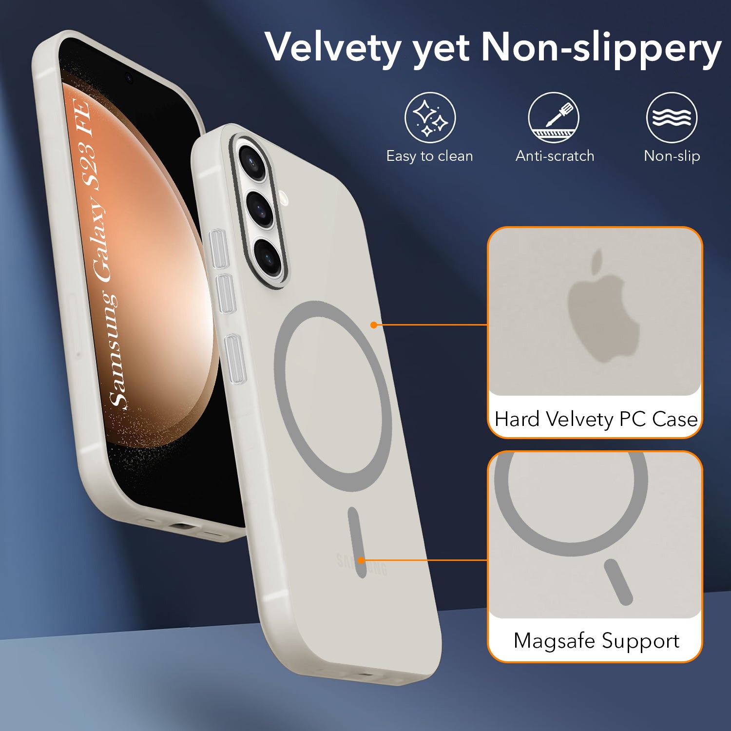 For Samsung Galaxy S23 FE 5G Back Cover Case (Frosted Matte Feel | MagSafe Compatible Wireless Charging | Polycarbonate Material)