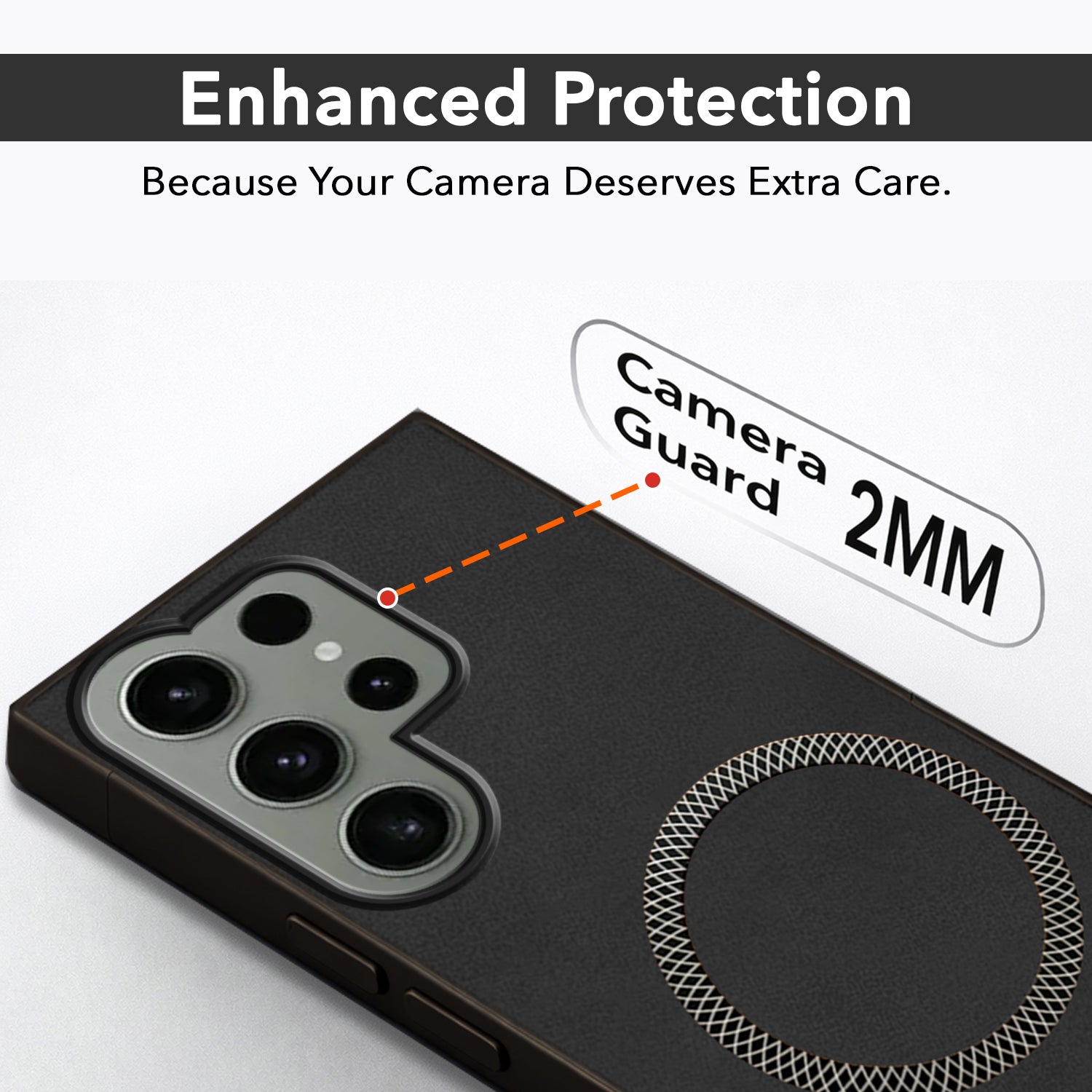 For Samsung Galaxy S23 Ultra 5G Back Cover Case (Sleek Leather Finish | MagSafe Compatible Wireless Charging | Camera Bump Protection)