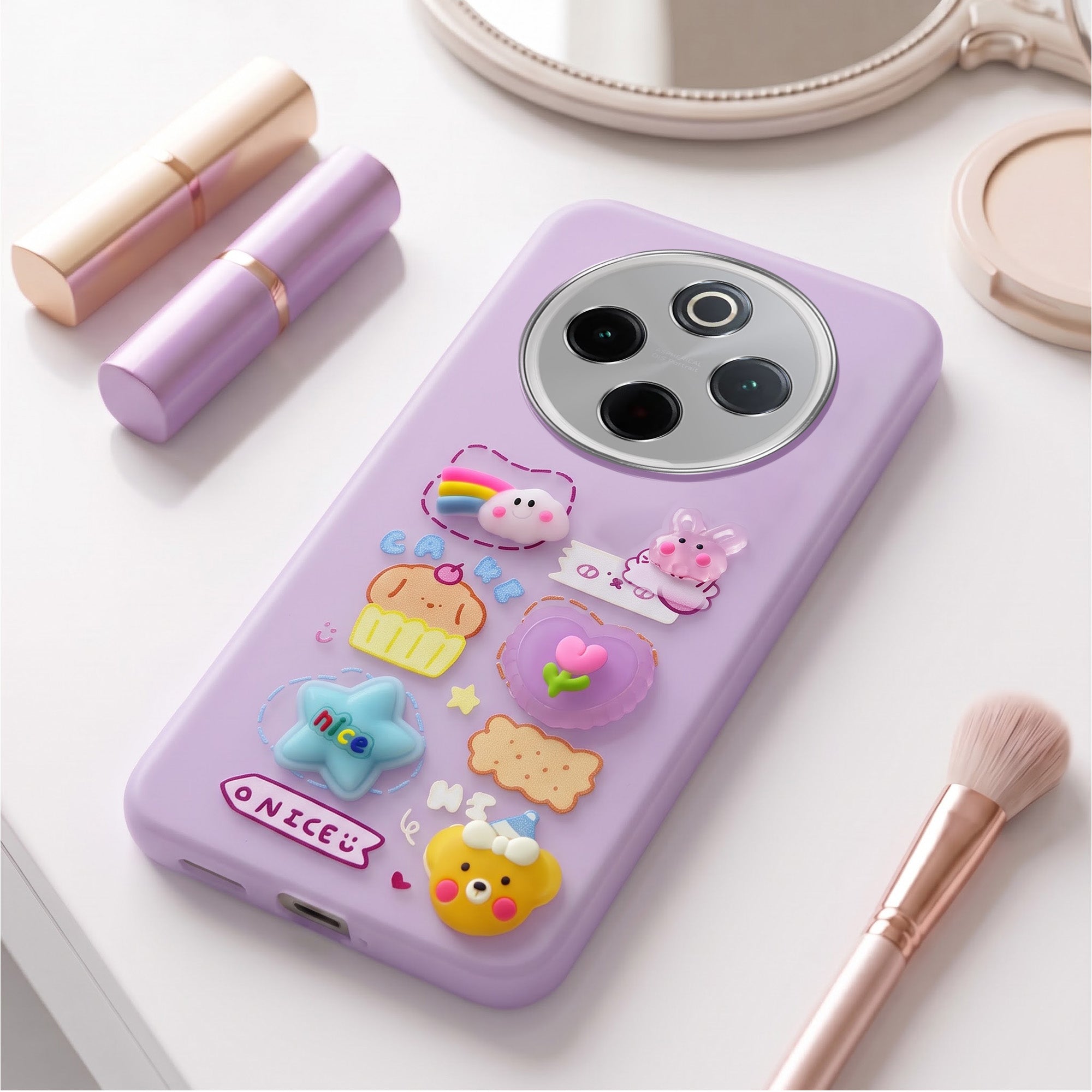 For Vivo iQOO Z10 Back Cover Case (3D Cute Cartoons | Hard Back Side Soft | Matte Premium Finish | HD Printing)