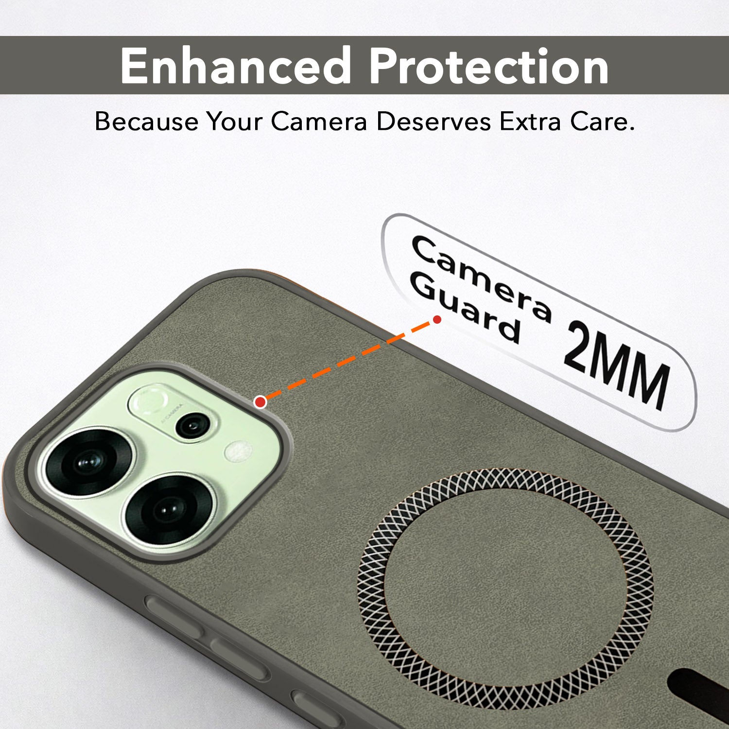 For Oppo Reno14 5G | Oppo Reno 14 5G Back Cover Case Leather Finish (MagSafe Compatible Wireless Charging | Soft Touch | Camera Bump Protection)