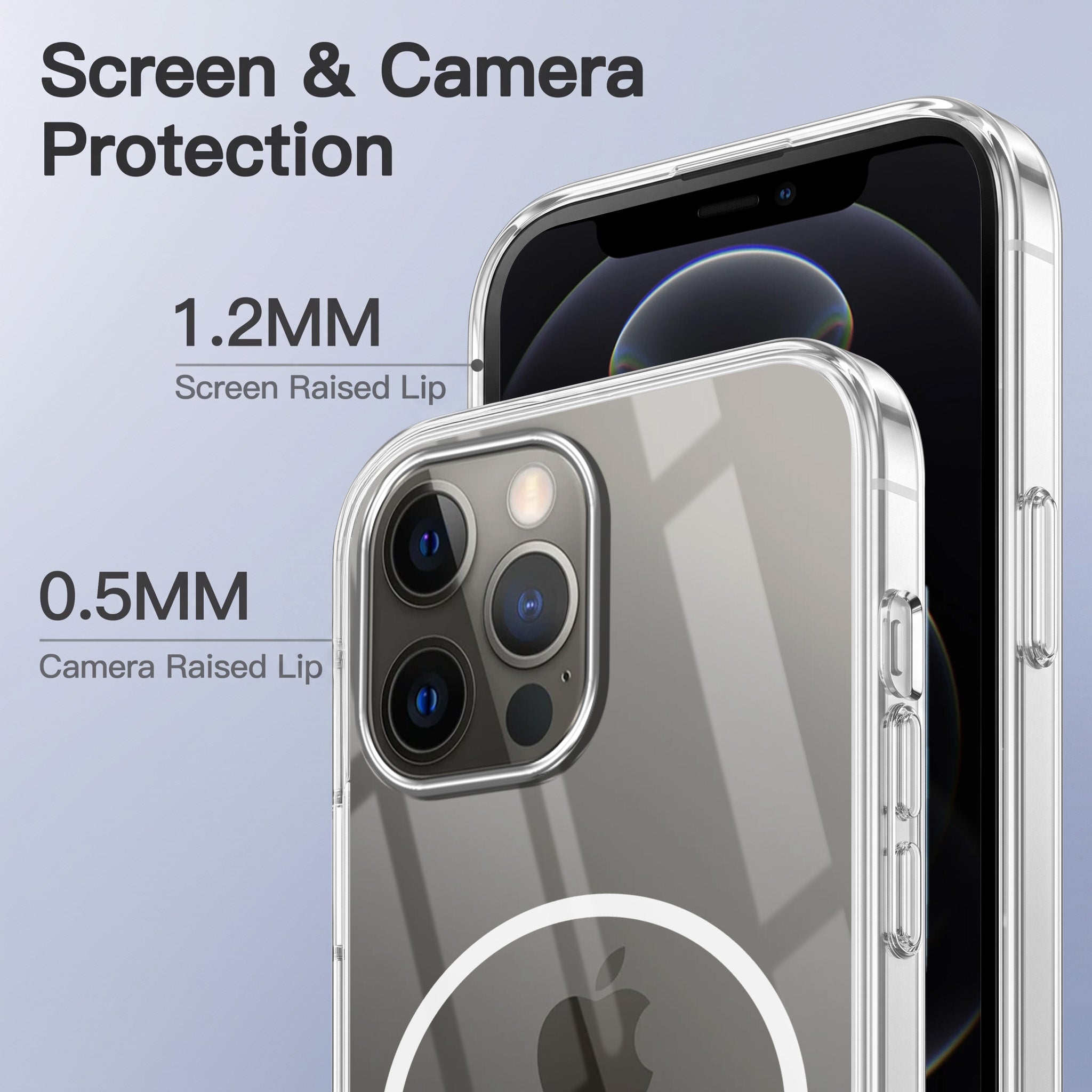 For Apple iPhone 12 Pro Back Case Cover Crystal Anti Yellow (Unbreakable PC | MagSafe Wireless Charging Support |Camera Protection Bump)