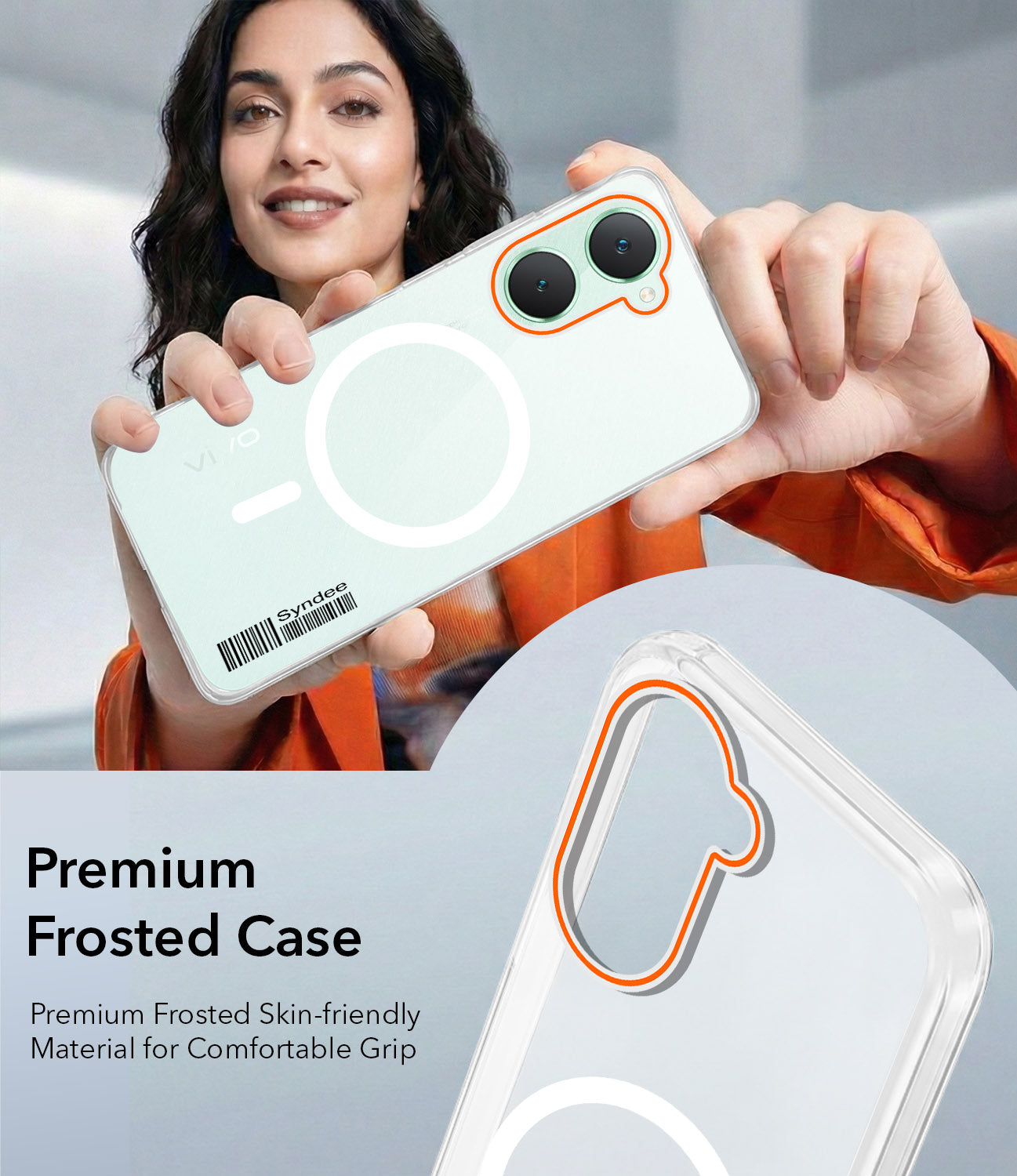 For Vivo Y18 | Y18e | Y03 | Y18i | Y18t Back Cover Case (Soft Touch | Camera Bump Protection | MagSafe Compatible | Matte Finish)