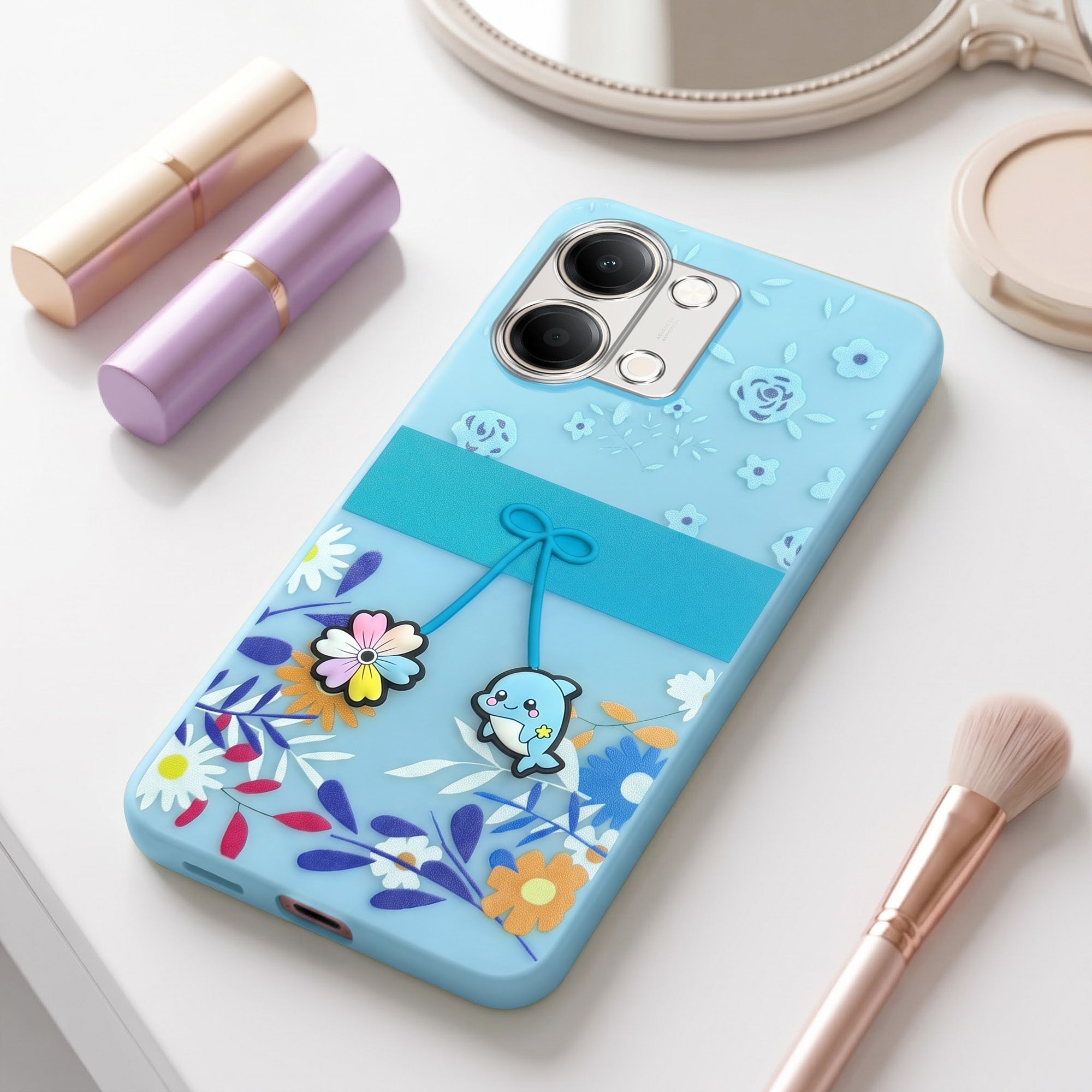 For Vivo Y05 4G Back Cover Case (3D Cute Cartoons | Hard Back Side Soft | Matte Premium Finish | HD Printing)