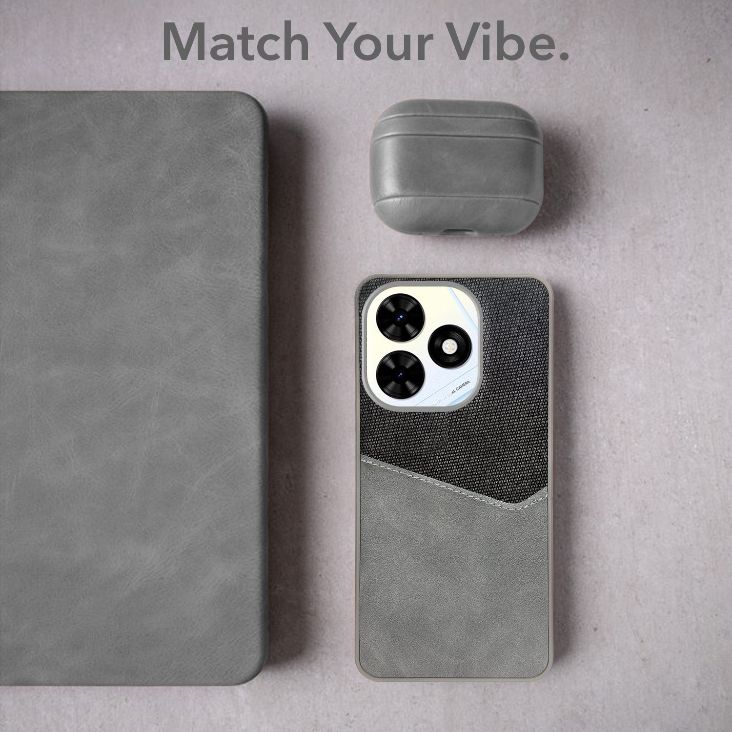 For Tecno Pop 8 Back Cover Case (Dual PU Leather Stitch | Professional Minimalist | Soft and Flexible)