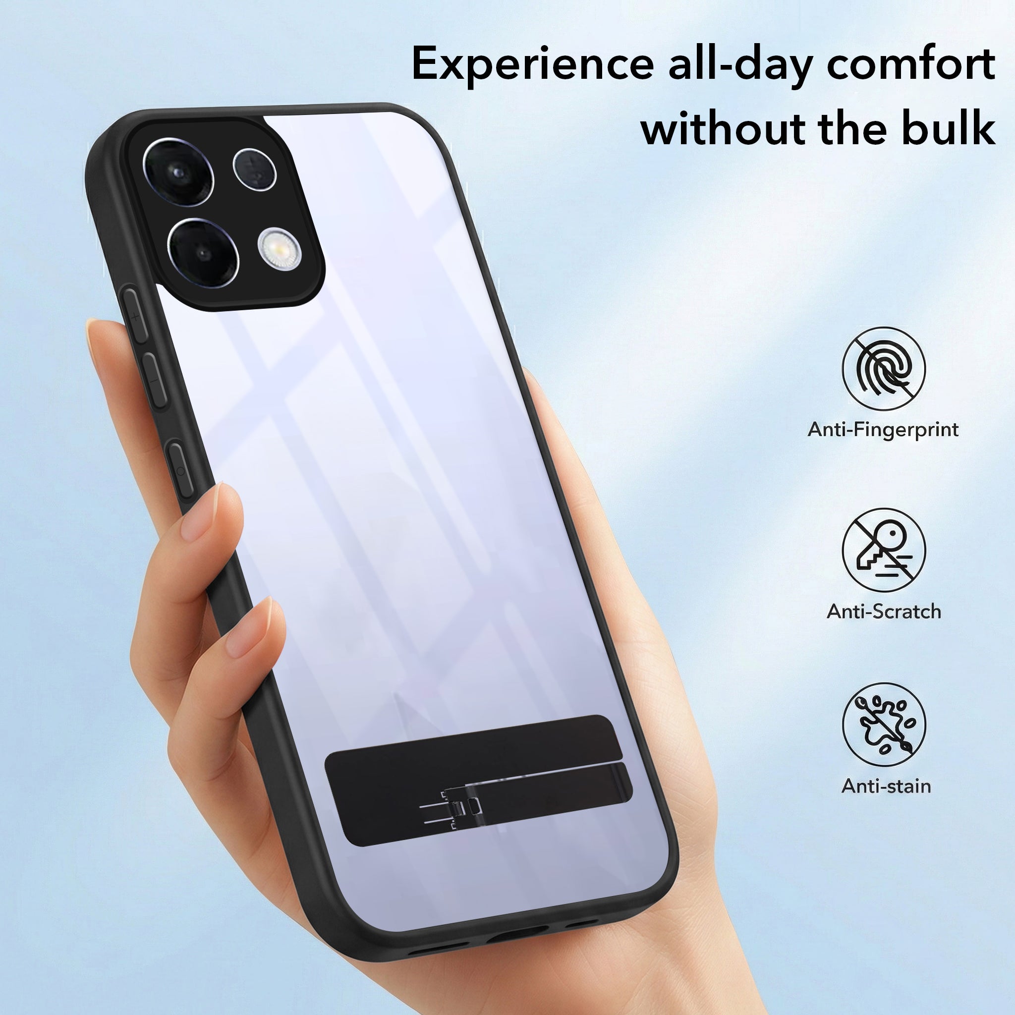 For Oppo K13 Back Cover Case (Built-in Stand | Lifetime Anti Yellow | Kickstand Shockproof | Camera Protection | MagSafe Compatible)