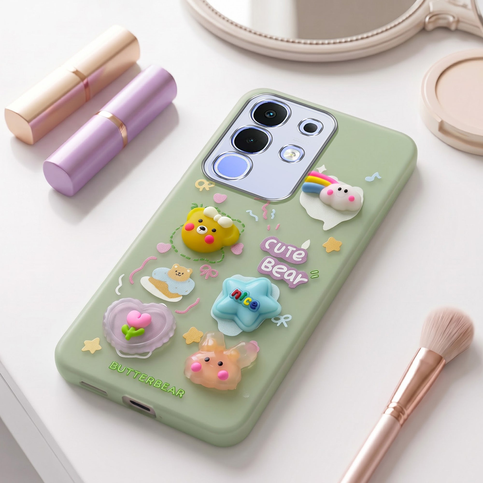 For Vivo iQOO Z10x Back Cover Case (Cute 3D cartoon charms design | Slim Aesthetic Case for Girls | Camera Protection | Hard Unbreakable)