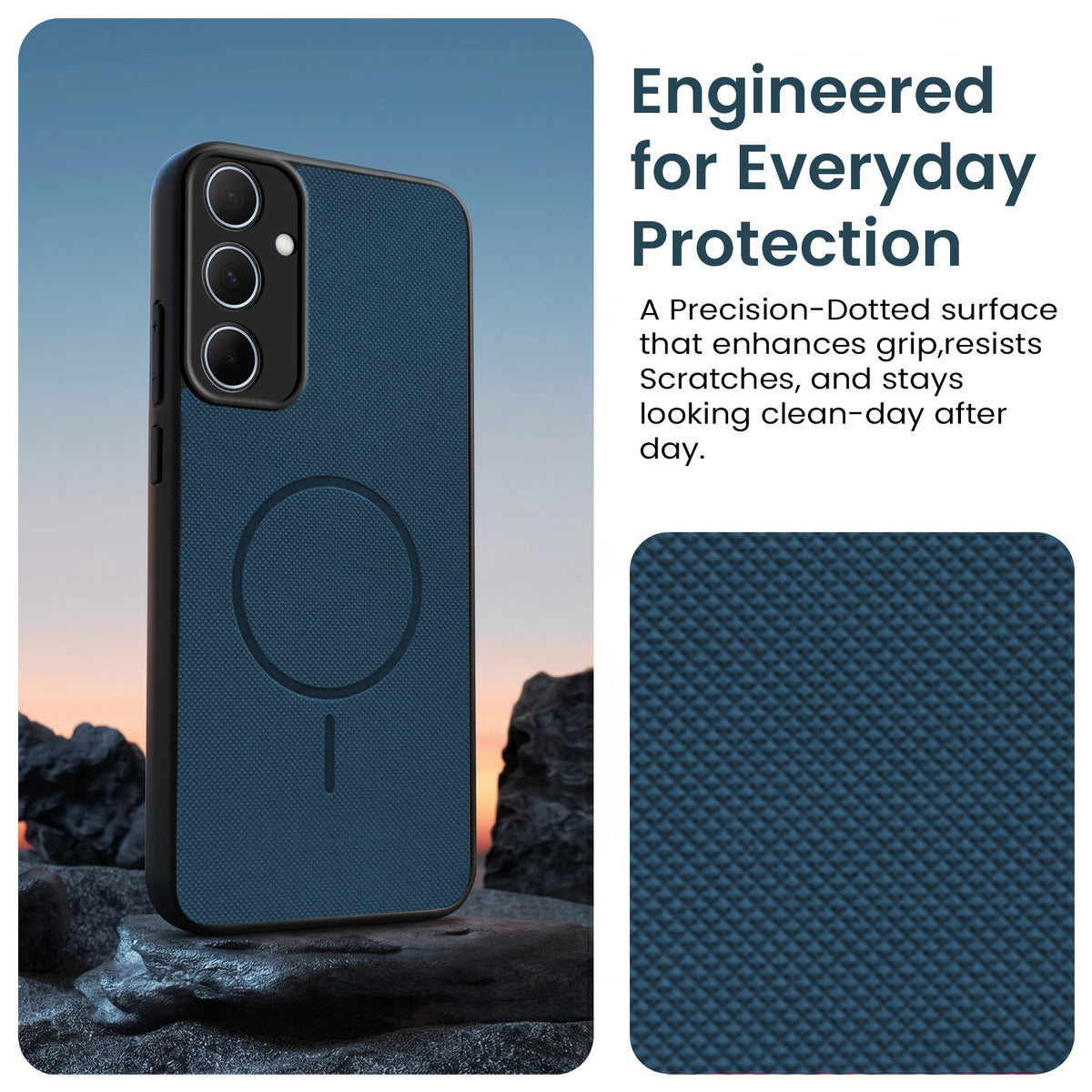For Samsung Galaxy A35 5G Back Cover Case PU Leather (Texture Grip Design | Professional Minimalist | Camera Protection | Soft and Flexible)