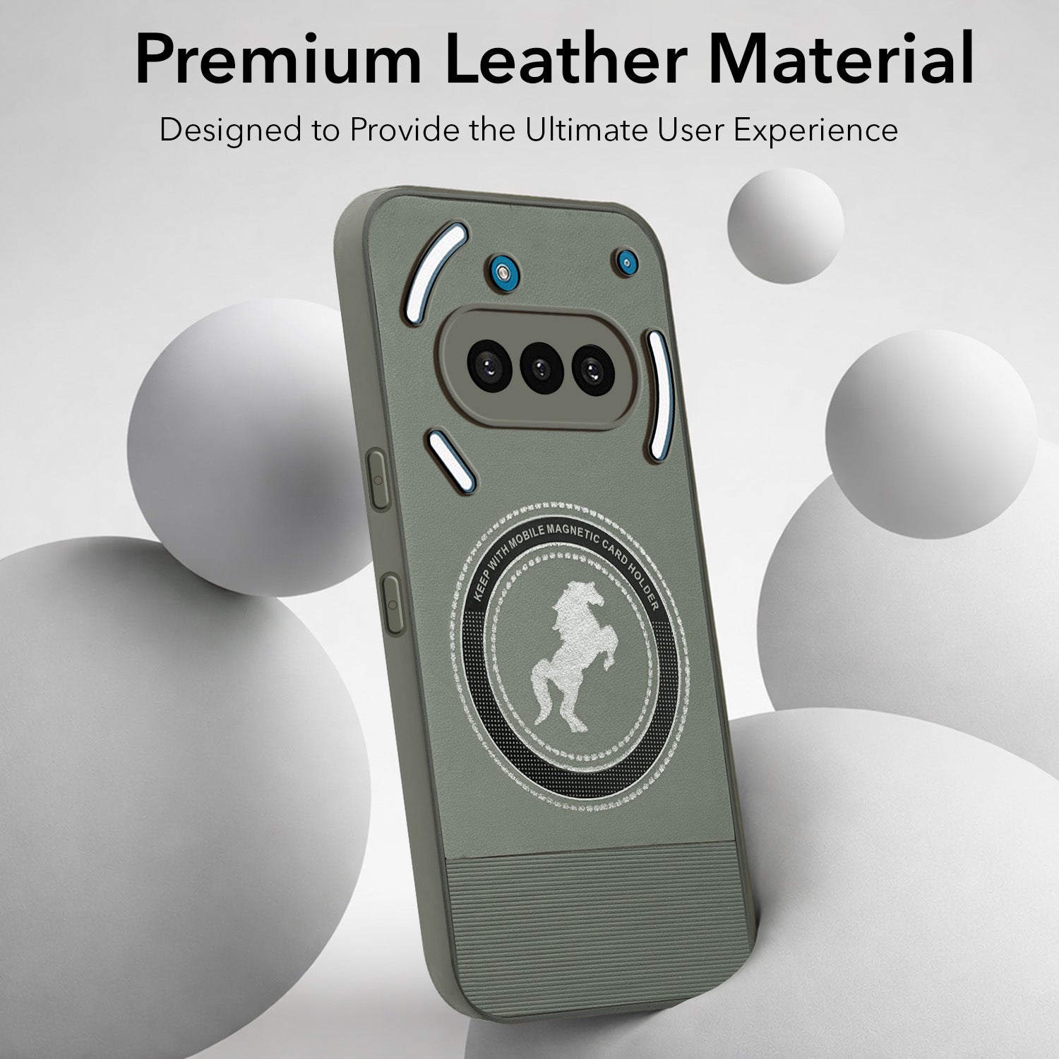 For Nothing Phone 3A 5G Back Cover Case PU Leather Finish (Professional Minimalist Texture | MagSafe Compatile | Camera Protection | Sleek Sober Formal)