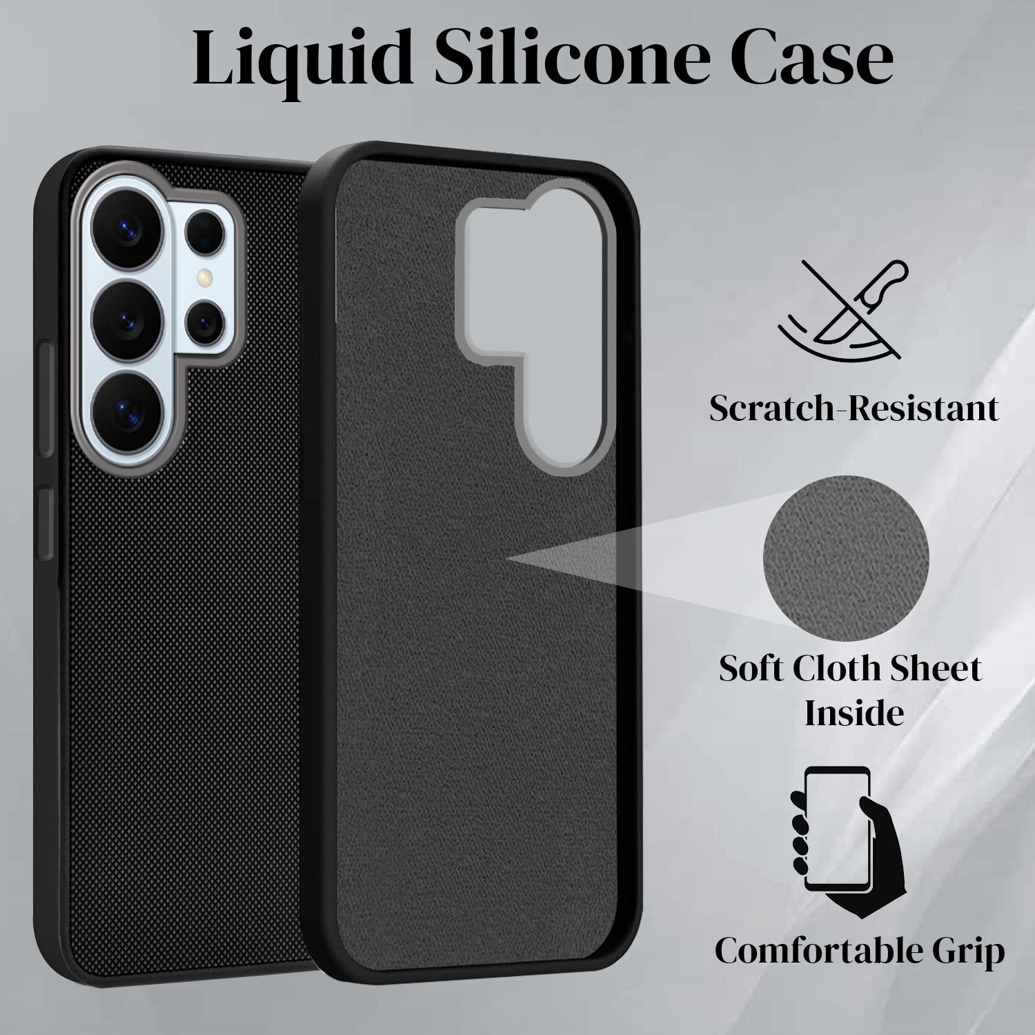 For Samsung Galaxy S26 Ultra Back Cover Case Rubberised  (Textured Grip Design | Micro-Fiber Cloth Inside | Slim and Light Weight | Soft Touch and Feel)