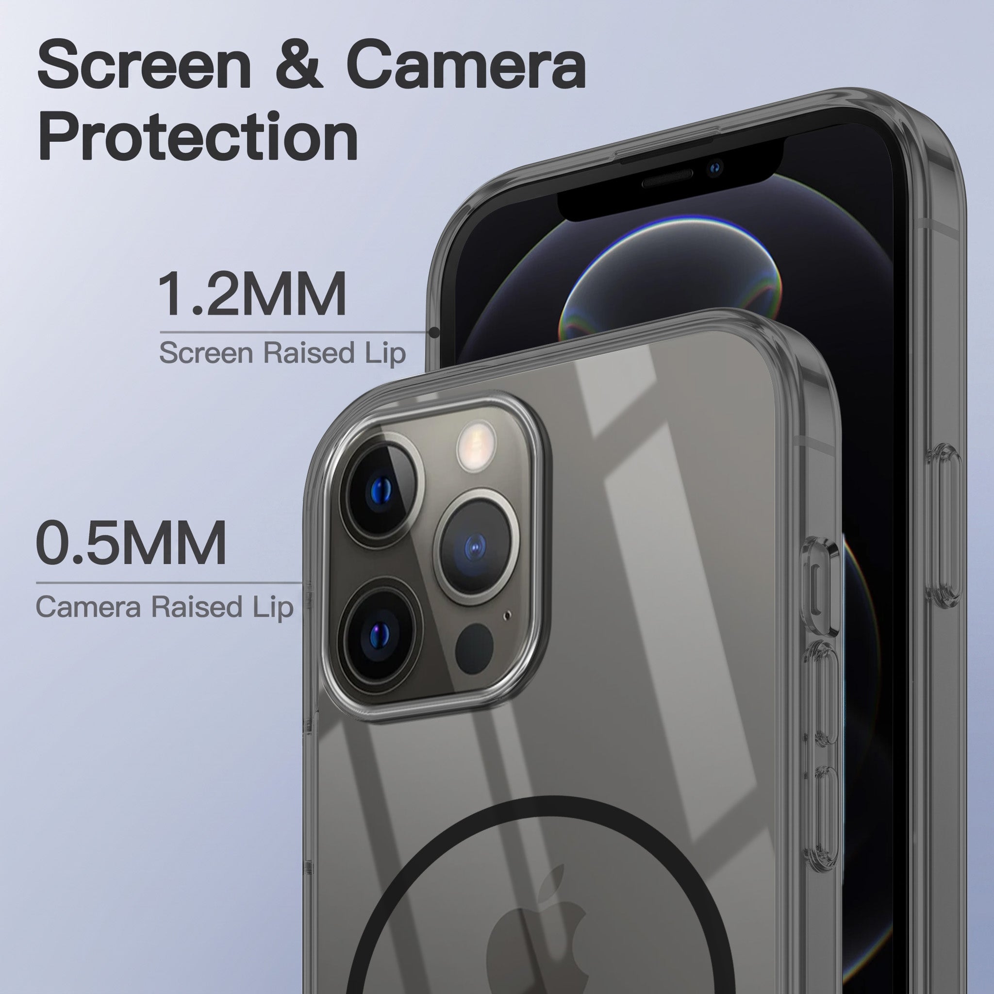 For Apple iPhone 12 Pro Max Back Case Cover Crystal Anti Yellow (Unbreakable PC | MagSafe Wireless Charging Support |Camera Protection Bump)