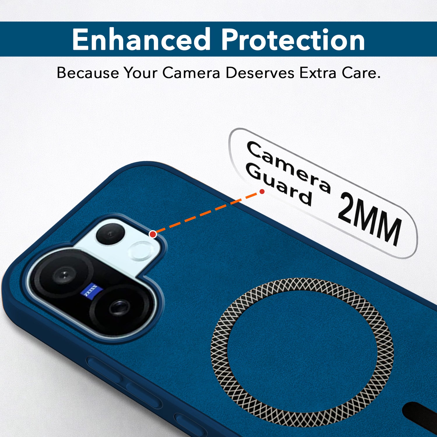 For Vivo X200 FE Back Cover Case Leather Finish (MagSafe Compatible Wireless Charging | Soft Touch | Camera Bump Protection)