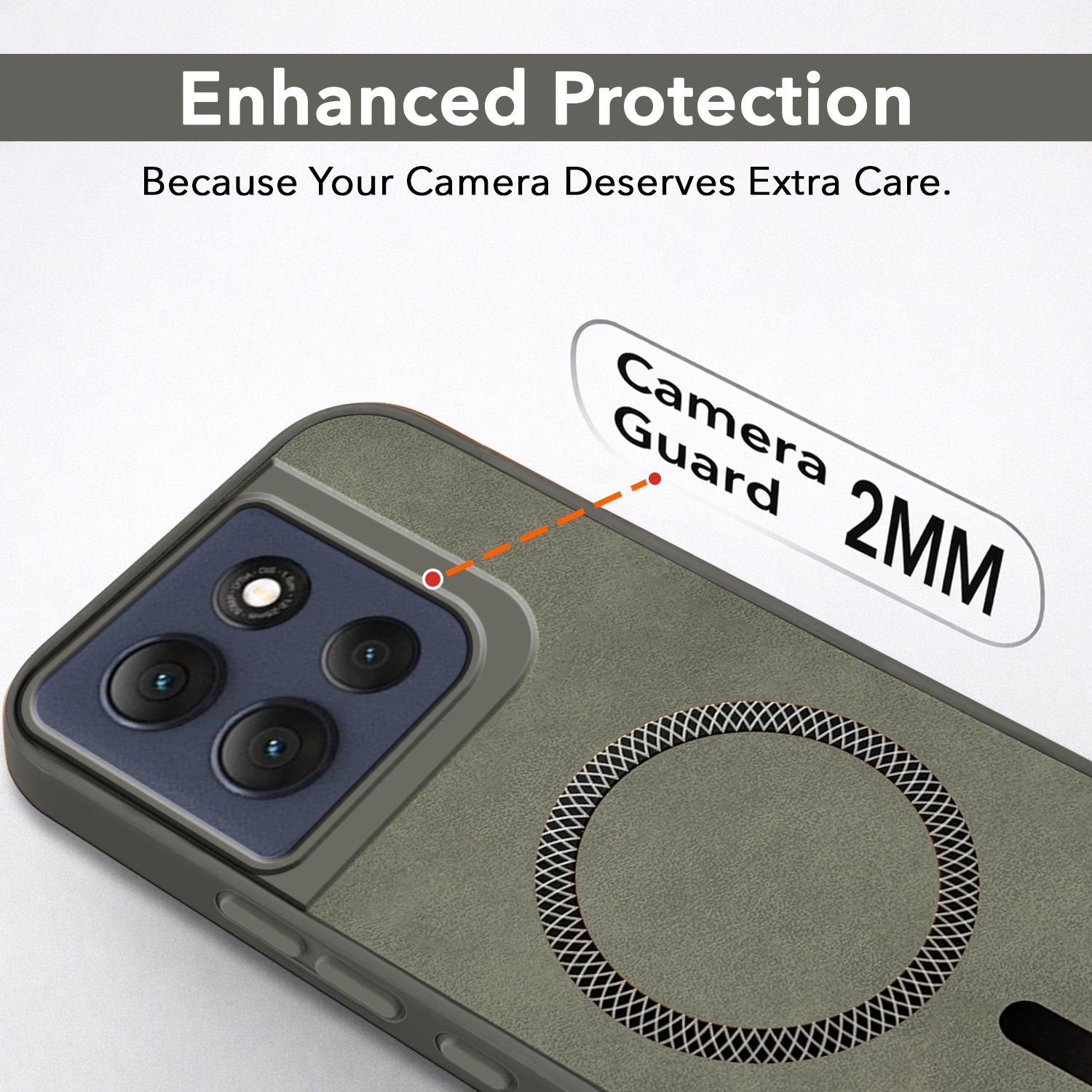 For Motorola Moto G86 Power Back Cover Case Leather Finish (MagSafe Compatible Wireless Charging | Soft Touch | Camera Bump Protection)