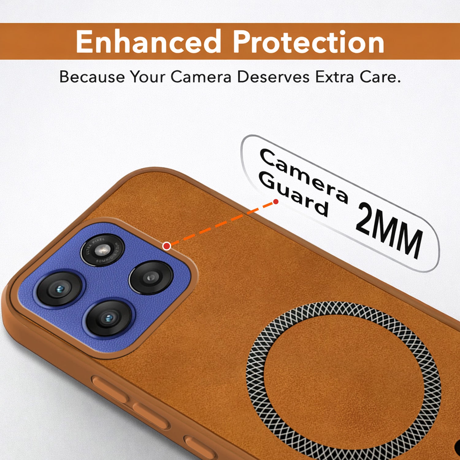 For Motorola Moto Edge 60 Stylus Back Cover Case Leather Finish (MagSafe Compatible Wireless Charging | Soft Touch | Camera Bump Protection)