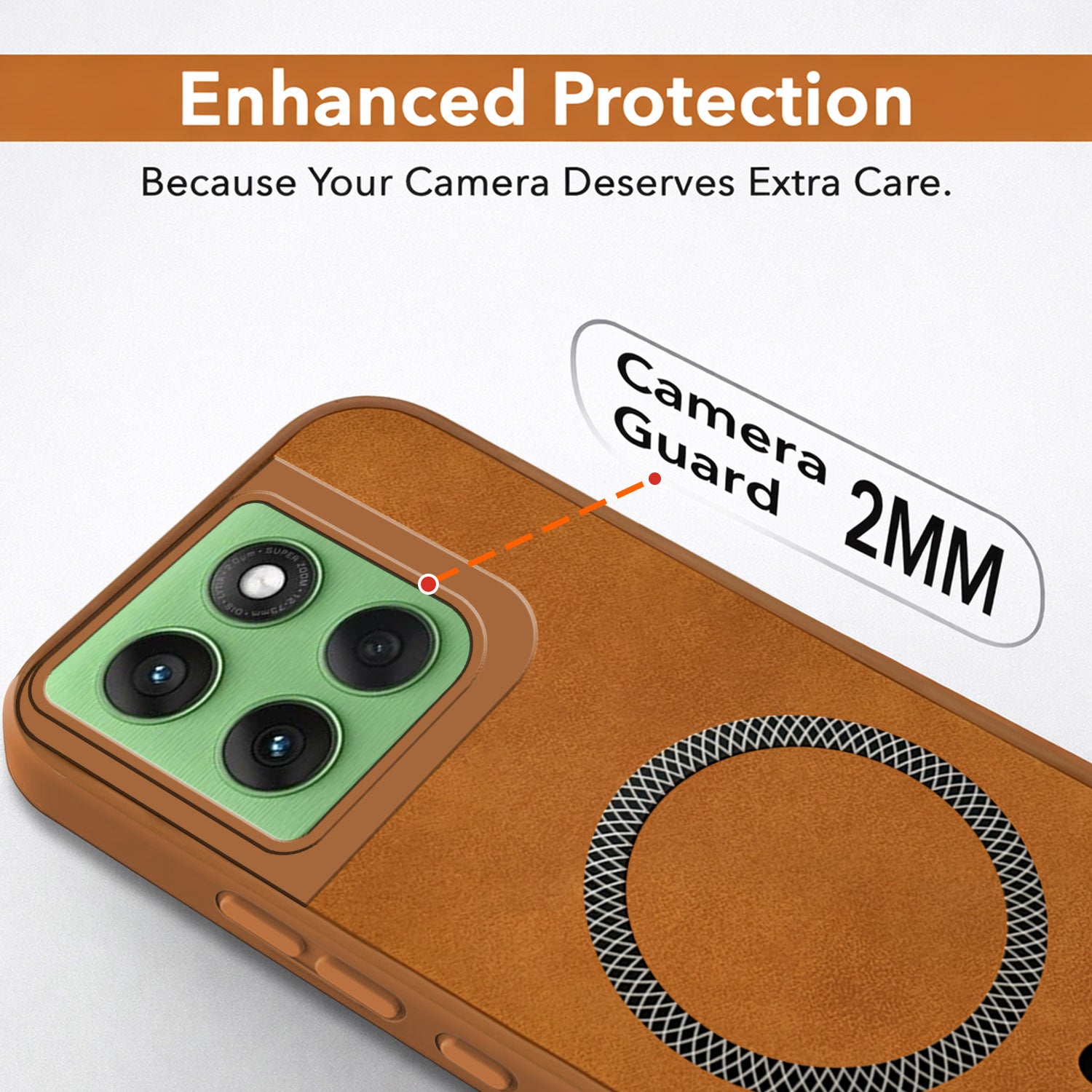 For Motorola Moto Edge 60 Back Cover Case Leather Finish (MagSafe Compatible Wireless Charging | Soft Touch | Camera Bump Protection)