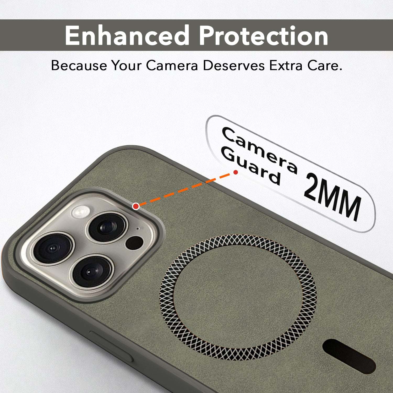 For Apple iPhone 15 Pro Max Back Cover Case (Sleek Leather Finish | MagSafe Compatible Wireless Charging | Camera Bump Protection)