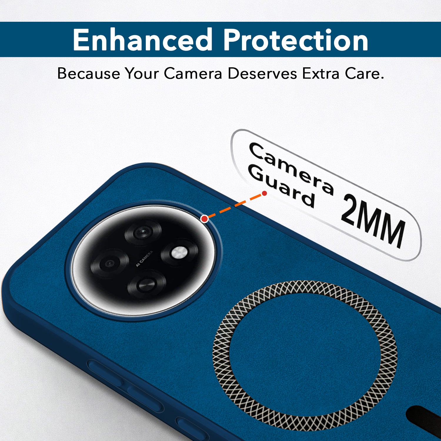 For Oppo F31 Pro Plus Back Cover Case Leather Finish (MagSafe Compatible Wireless Charging | Soft Touch | Camera Bump Protection)