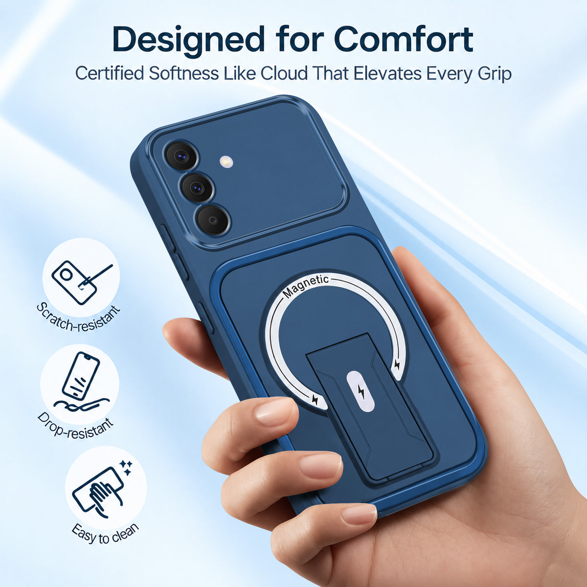 For Samsung Galaxy A57 5G Back Case Cover Metallic (Hybrid Armor Kickstand | MagSafe Compatible | Camera Protection Shockproof)