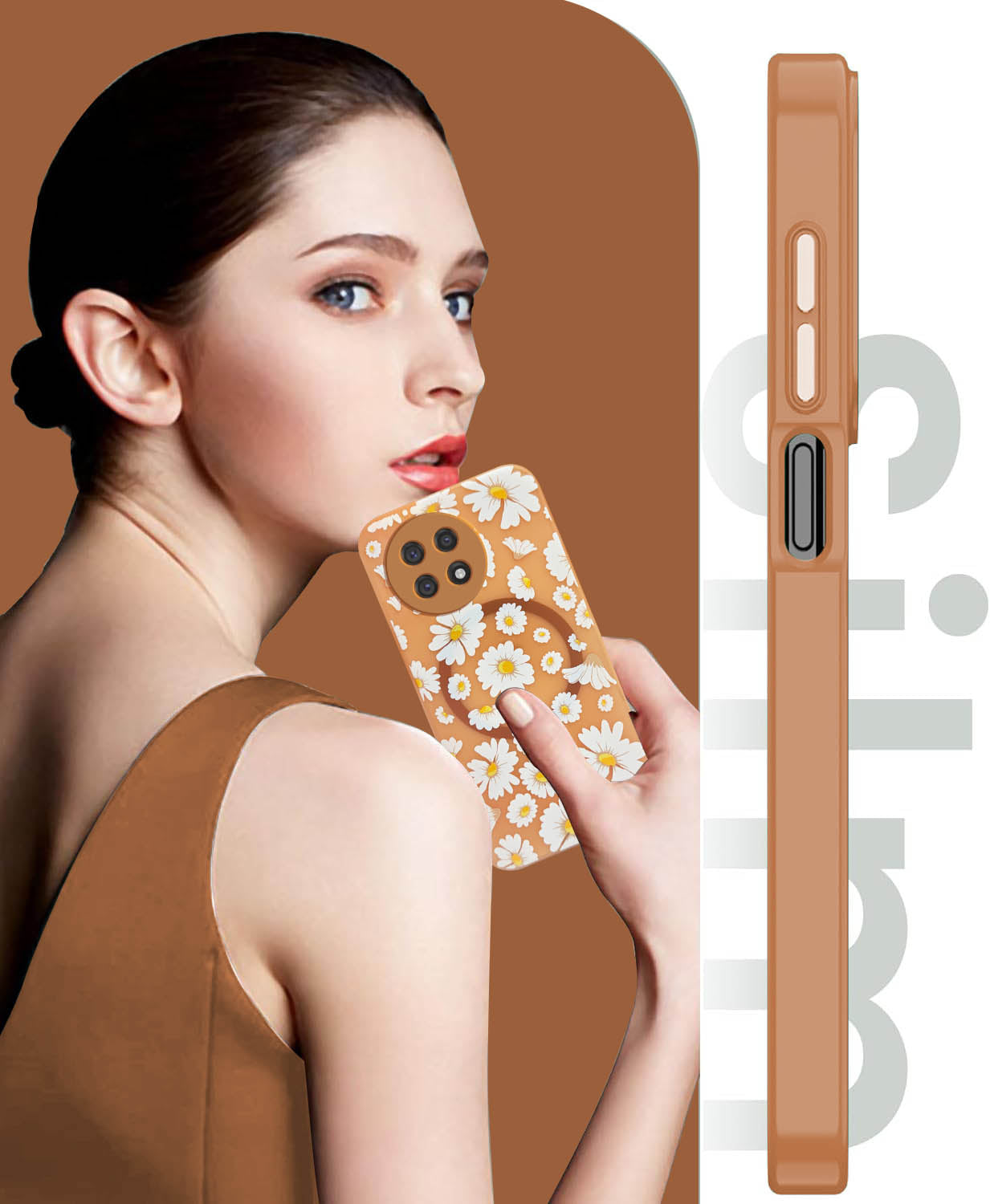 For OnePlus 13R Back Cover Case (Cute Floral Design | Flower Print for Girls | MagSafe Compatible Wireless Charging)
