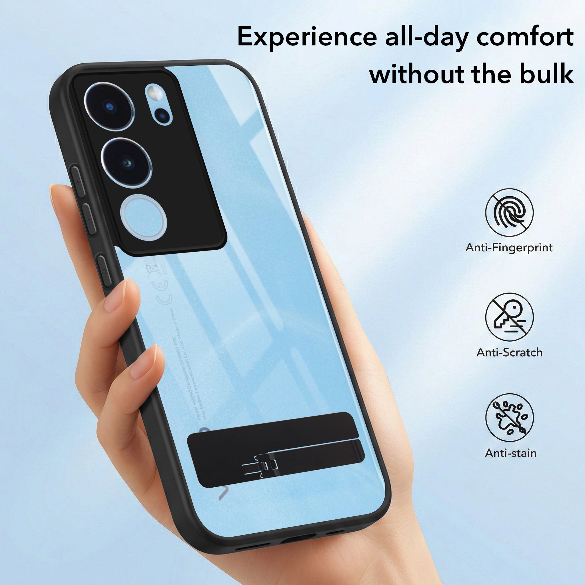 For Vivo V29 | Vivo V29 Pro 5G Back Cover Case (Built-in Stand | Lifetime Anti Yellow | Kickstand Shockproof | Camera Protection | MagSafe Compatible)