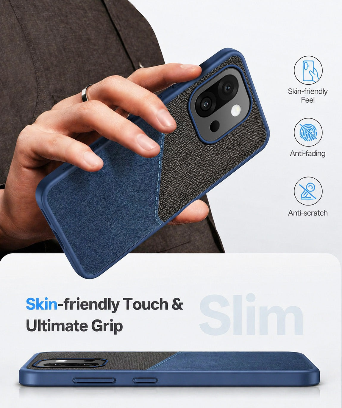 For OnePlus 13s (Dual PU Leather Stitch | Professional Minimalist | Soft and Flexible)