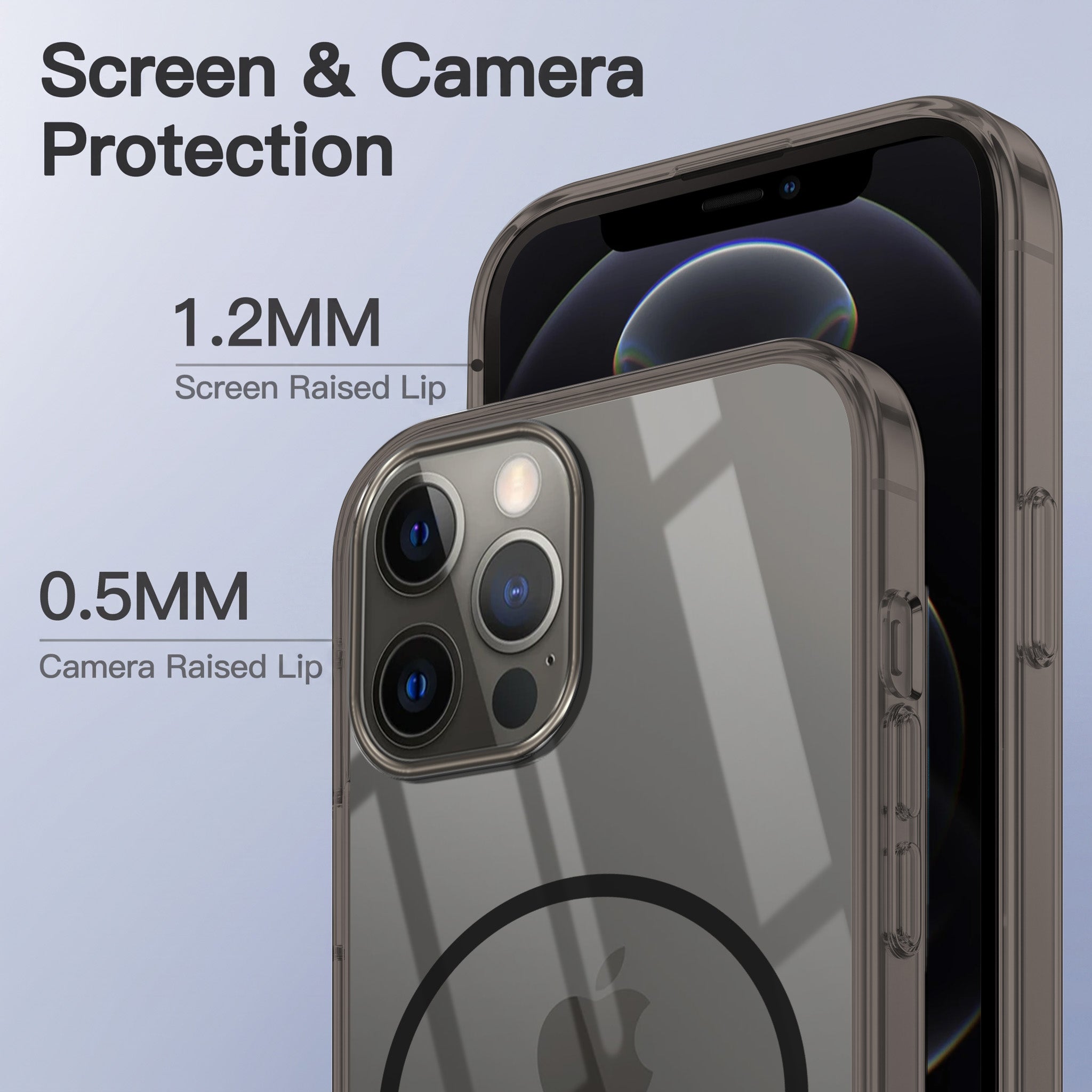 For Apple iPhone 12 Pro Back Case Cover Crystal Anti Yellow (Unbreakable PC | MagSafe Wireless Charging Support |Camera Protection Bump)