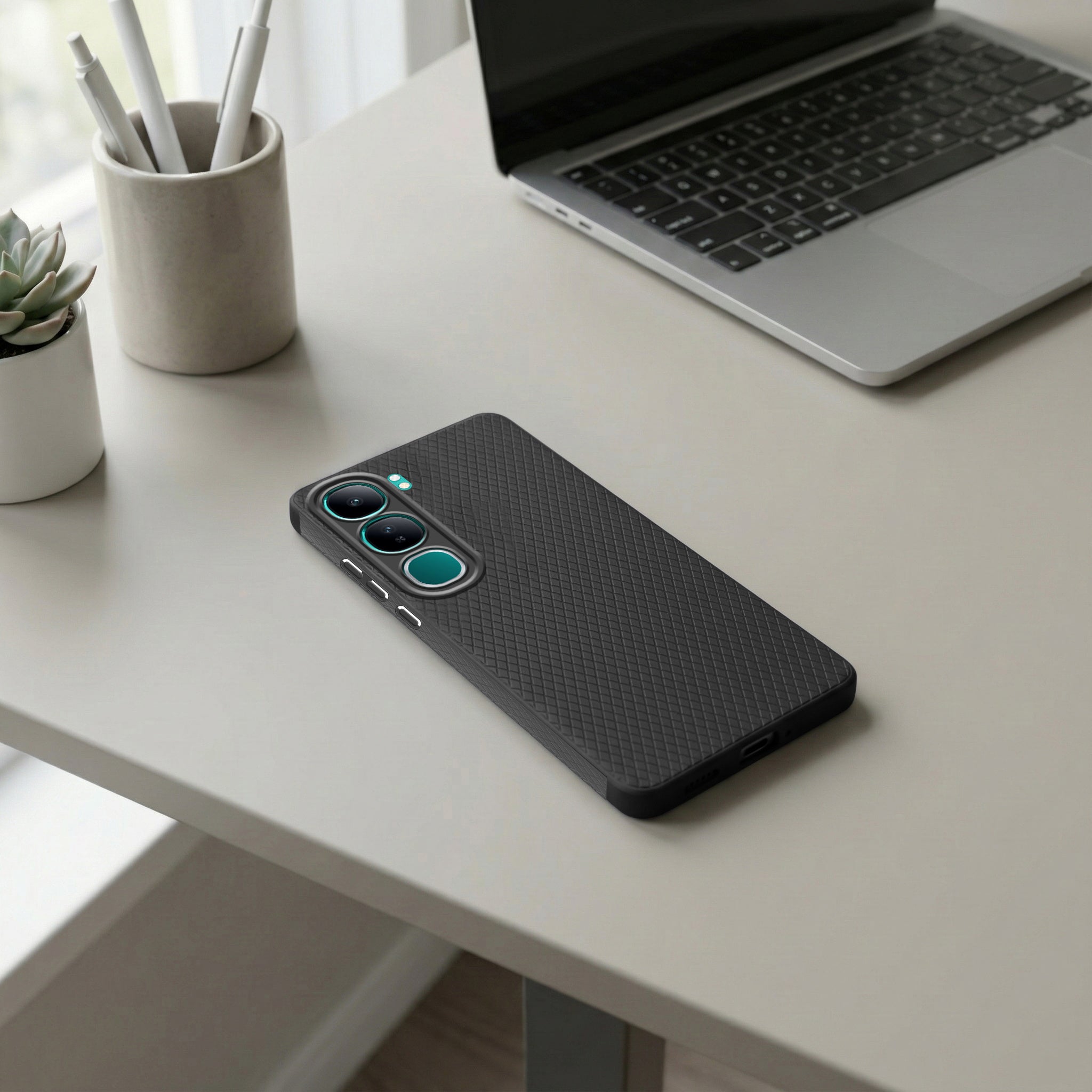 For Vivo Y300 Back Cover Case (Liquid Silicone | Side Grip | Camera Protection)