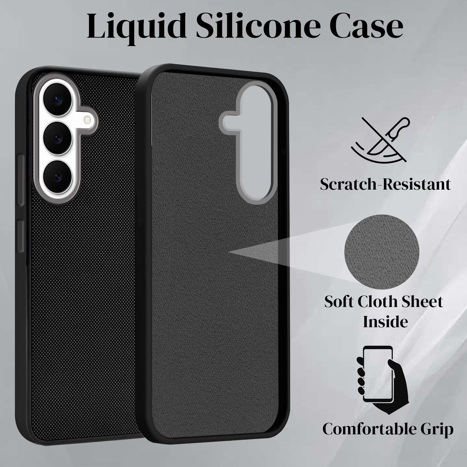 For Samsung Galaxy S25 FE Back Cover Case (Textured Grip Design | Micro-Fiber Cloth Inside | Slim and Light Weight | Soft Touch and Feel)