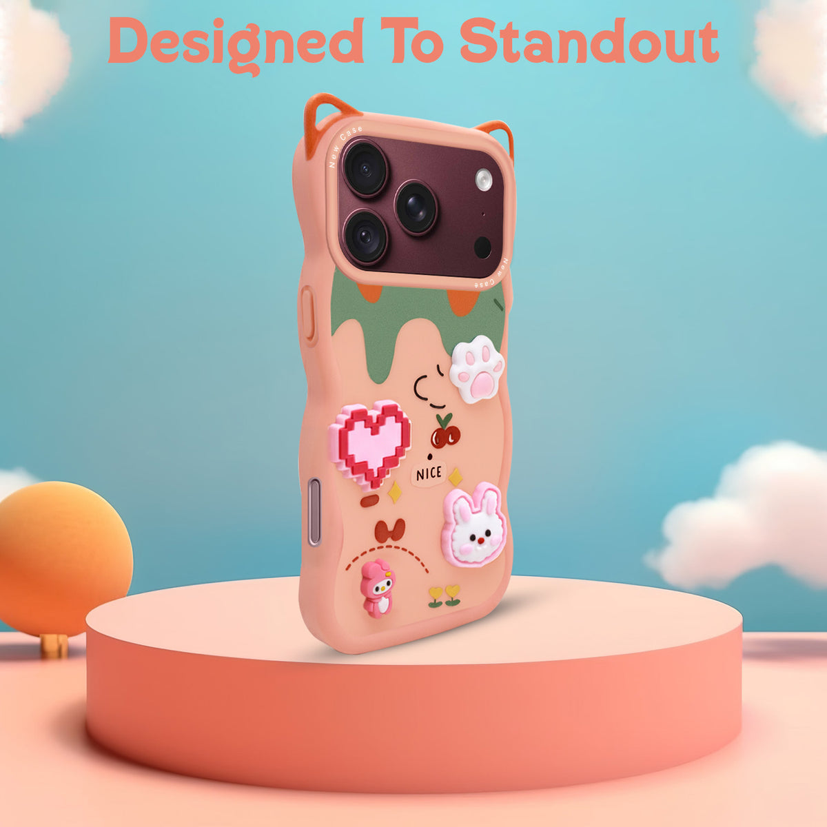 For Apple iPhone 18 Pro Max Back Case Cover Strap (3D Embossed Figures | Strap Holder | 360* Soft Cushion with Camera Bump)