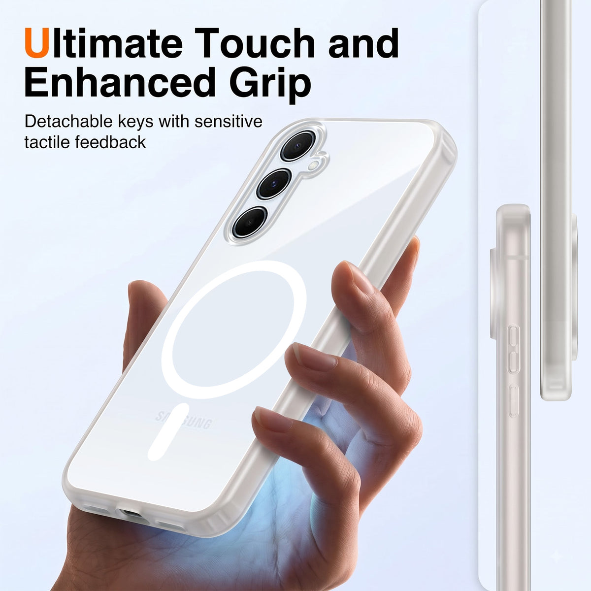 For Samsung Galaxy A55 5G Matte Finish Back Case Cover (MagSafe Compatible | Translucent Soft Touch | Slim and Unbreakable)