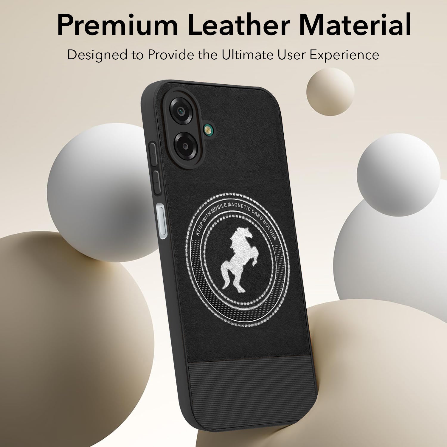 For Samsung Galaxy M07 | Samsung Galaxy F07 Back Cover Case PU Leather Finish  (Professional Minimalist Texture | MagSafe Compatile | Camera Protection | Sleek Sober Formal) (Copy)