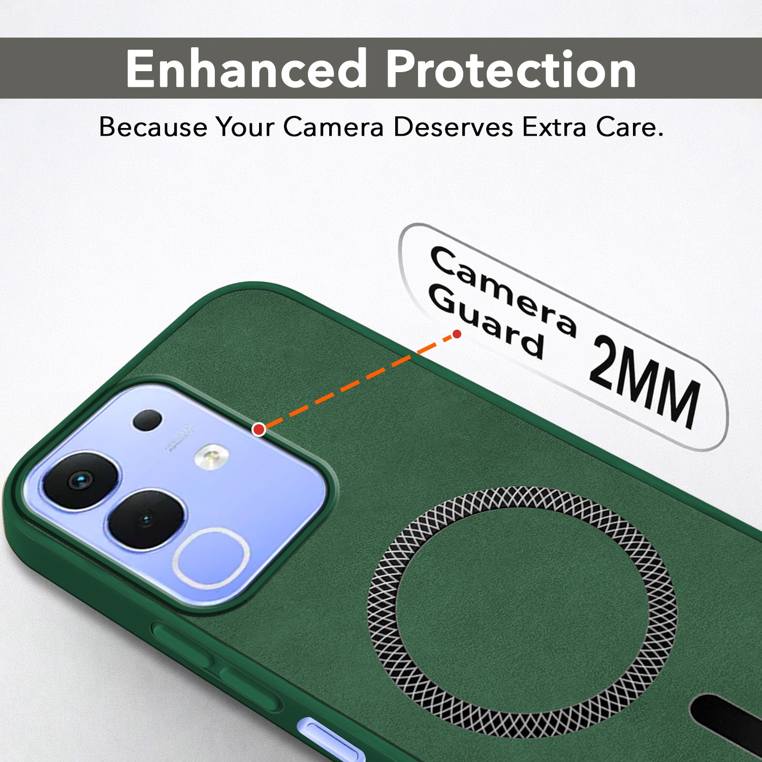 For Vivo iQOO Z10x Back Cover Case Leather Finish (MagSafe Compatible Wireless Charging | Soft Touch | Camera Bump Protection)