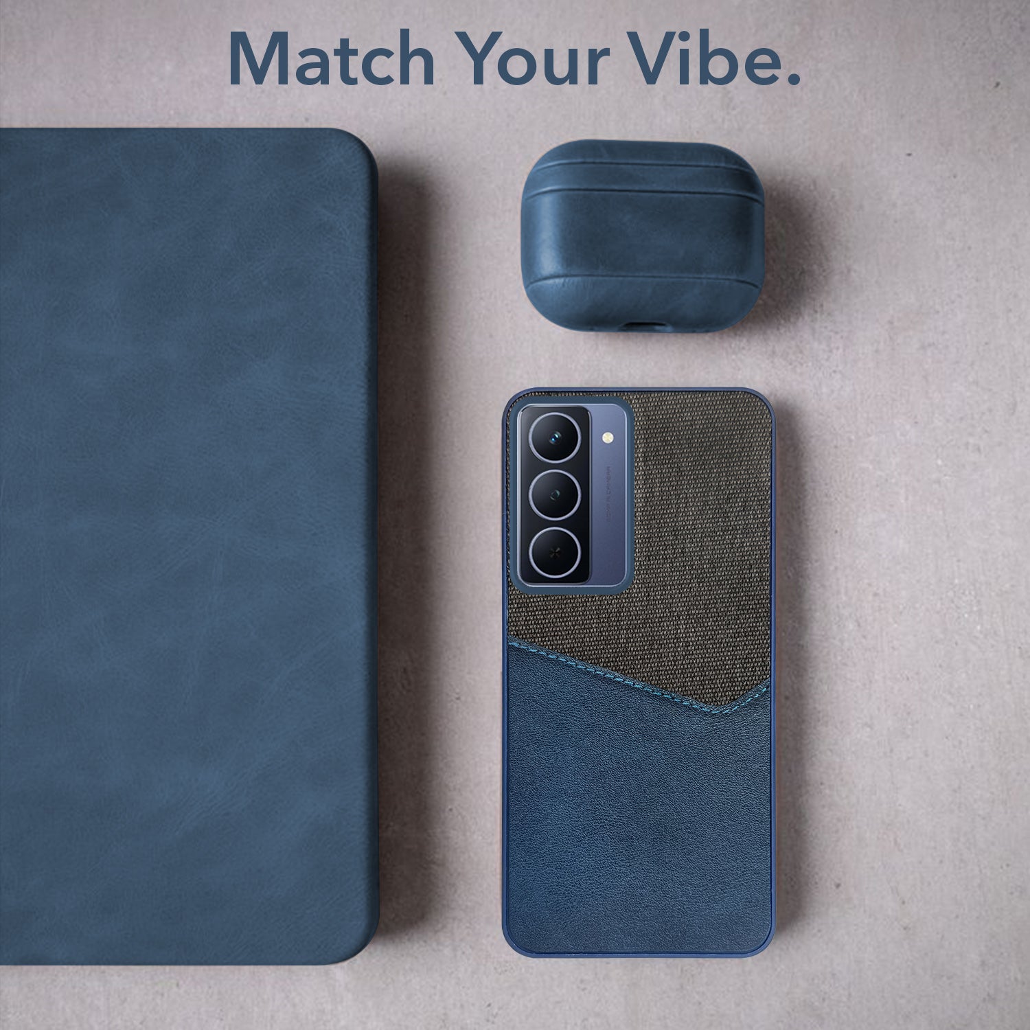 For Realme Narzo 80x Back Cover Case (Dual PU Leather Stitch