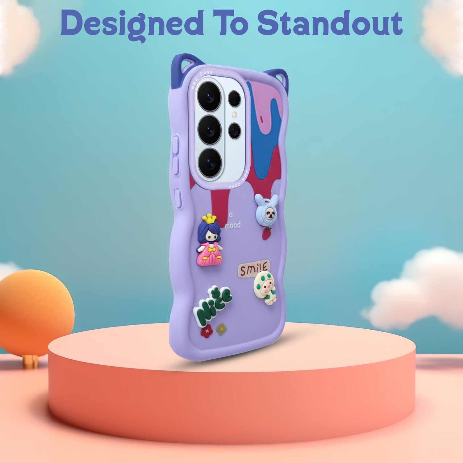 For Samsung Galaxy S26 Ultra Back Case Cover Strap (3D embossed Figures | Strap Holder | 360* Soft Cushion with Camera Bump)