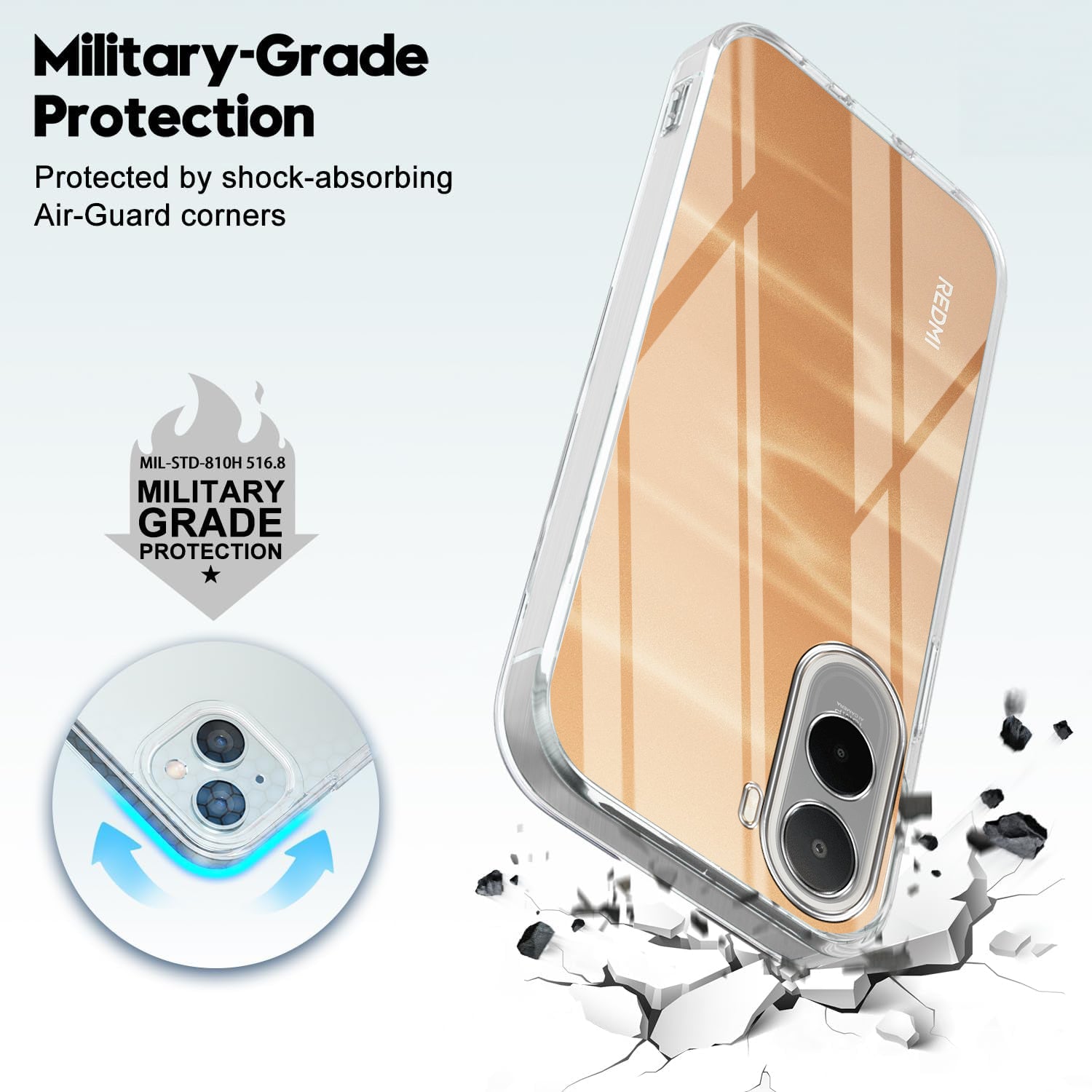 For Redmi A7 Pro 5G Back Cover Case Silicone (Clear Shockproof Case with Camera Protection | Soft and Flexible | Transparent)
