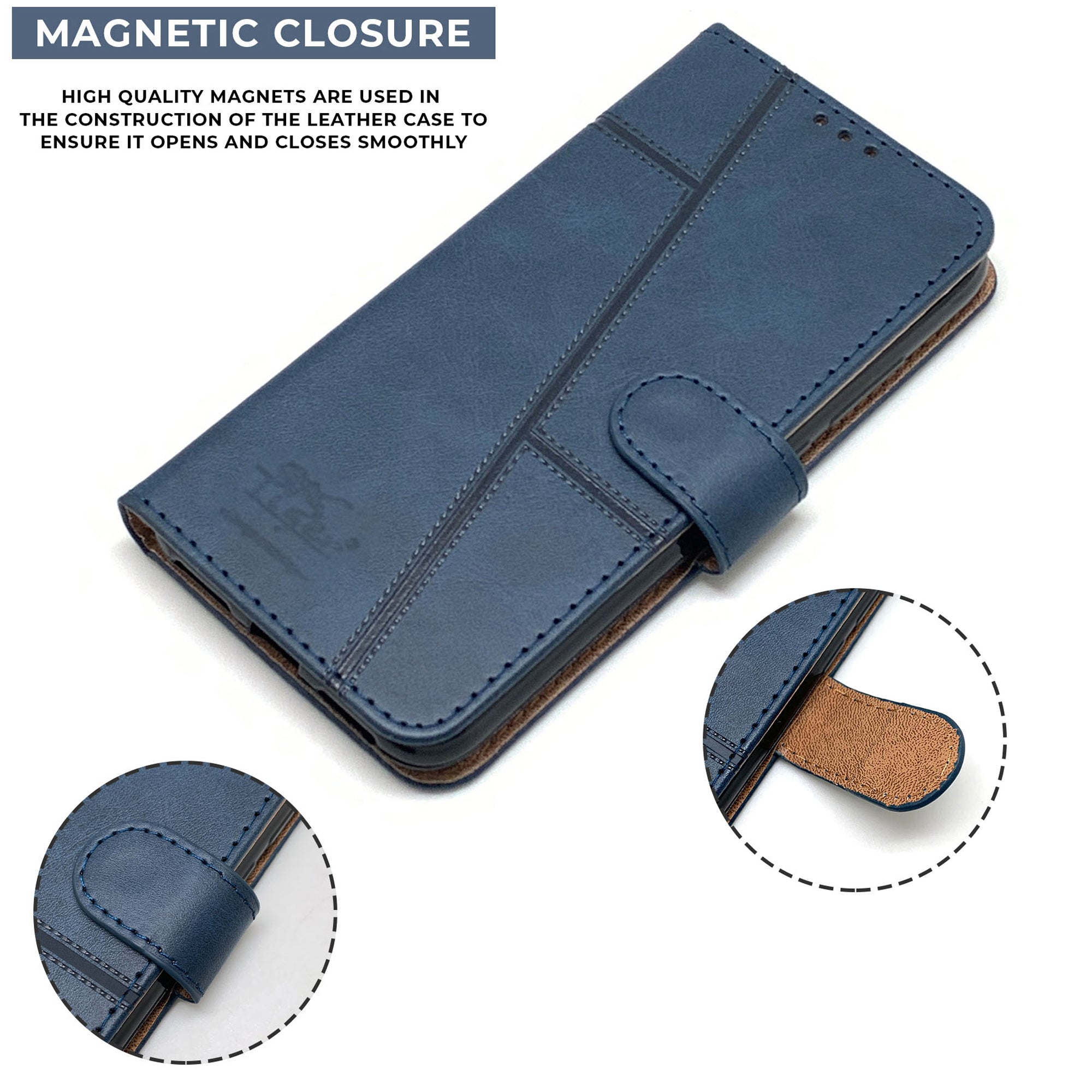 For Samsung Galaxy J2 Ace Flip Cover Case ( Stitched Leather with Magnetic Closure)