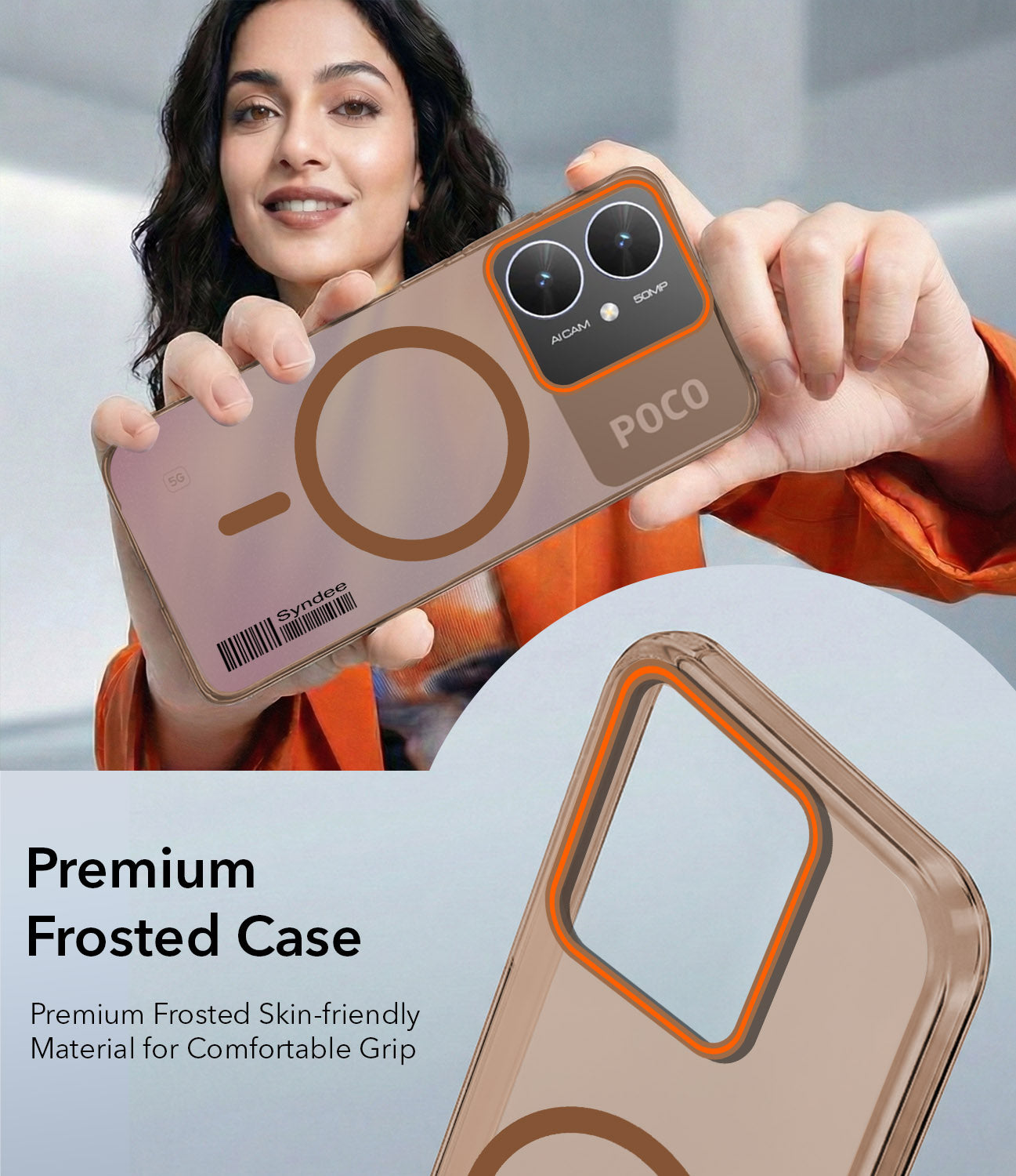 For Poco M6 5G Back Cover Case (Soft Touch | Camera Bump Protection | MagSafe Compatible | Matte Finish)
