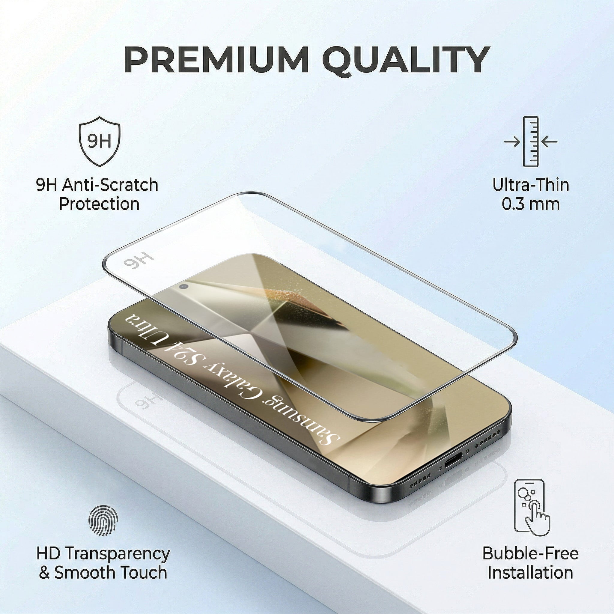 For Samsung Galaxy S24 Ultra Combo with Back Cover and 9H Tempered Glass (Lifetime Anti-Yellow | Crystal Clear Shockproof | Oleophobic Coating Screen Glass)