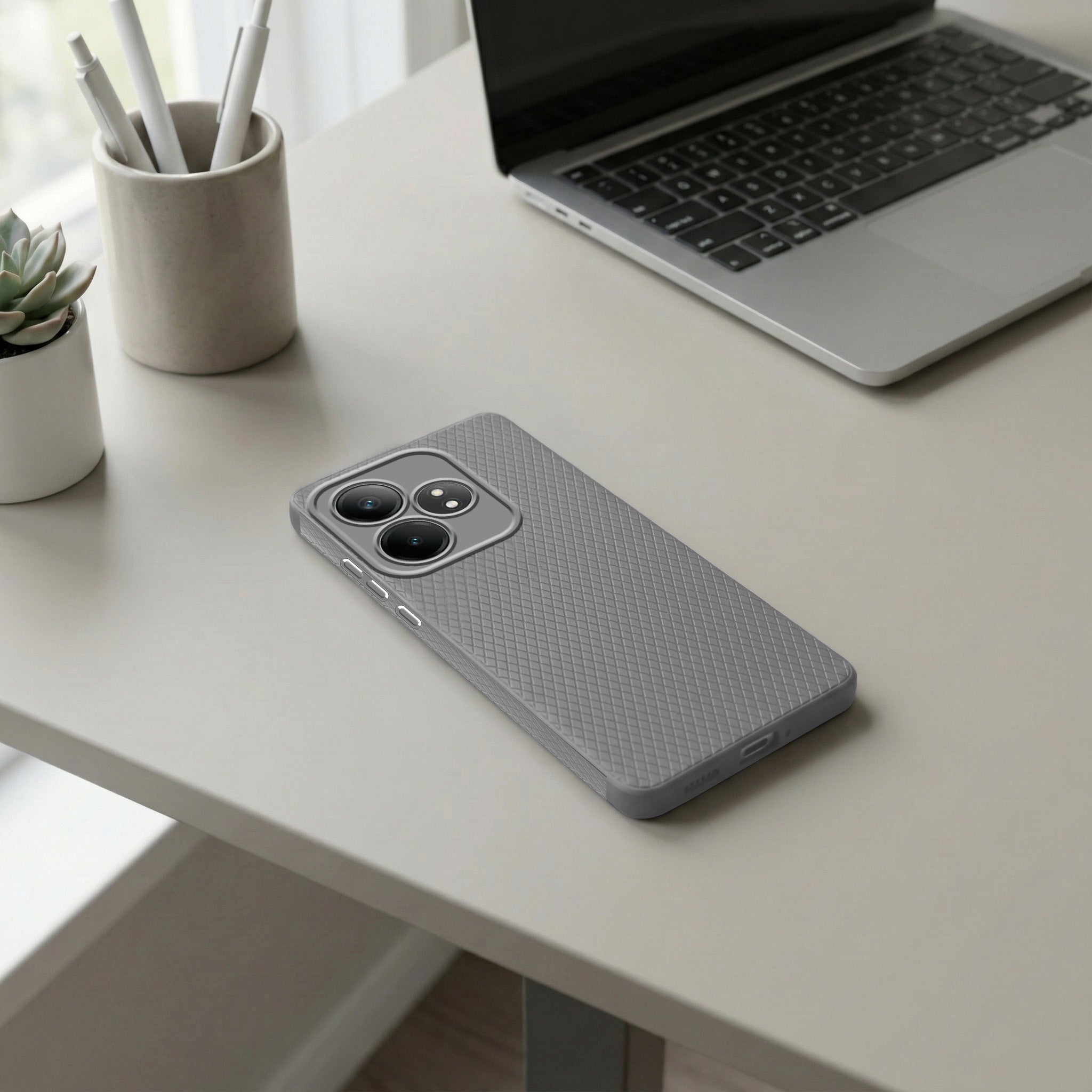 For Realme  GT 6 | GT 6T 5G Back Cover Case (Liquid Silicone | Side Grip | Camera Protection)