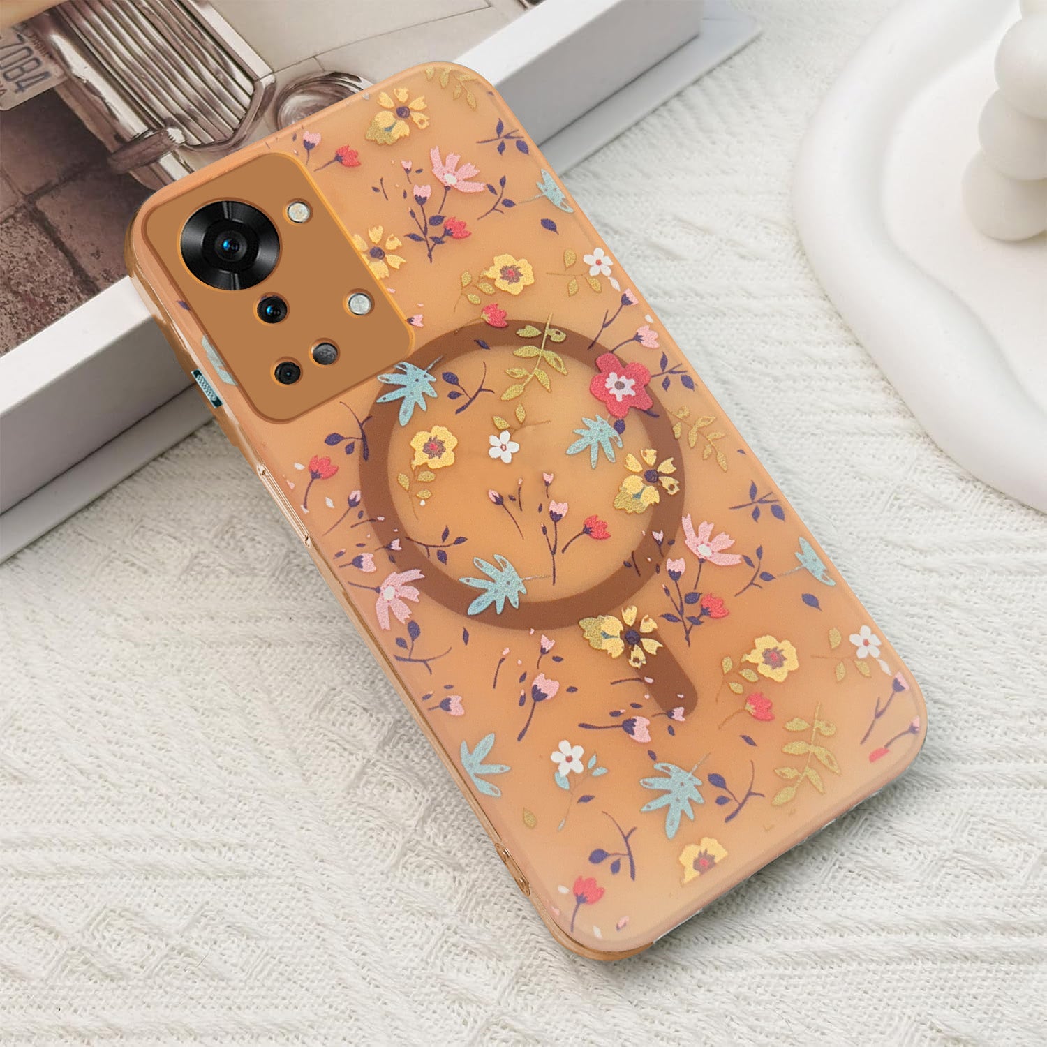 For OnePlus Nord 2T Back Cover Case (Cute Floral Design | Flower Print for Girls | MagSafe Compatible Wireless Charging)